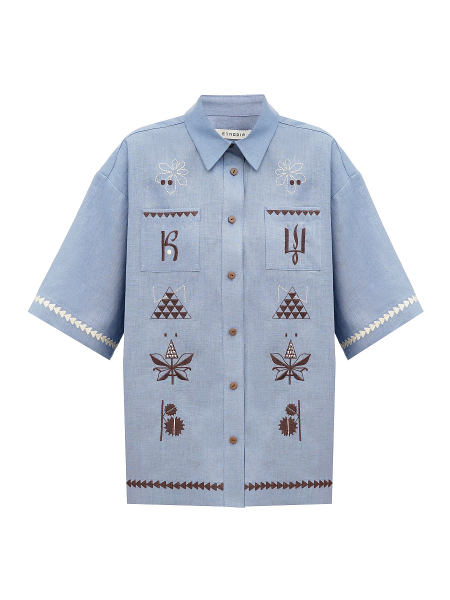 Women's blue embroidered shirt "Kyi" [0]