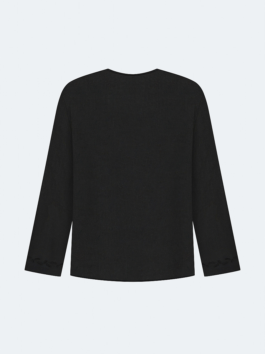 Men's shirt with black embroidery in the tone of "Vavylon XX" [0]