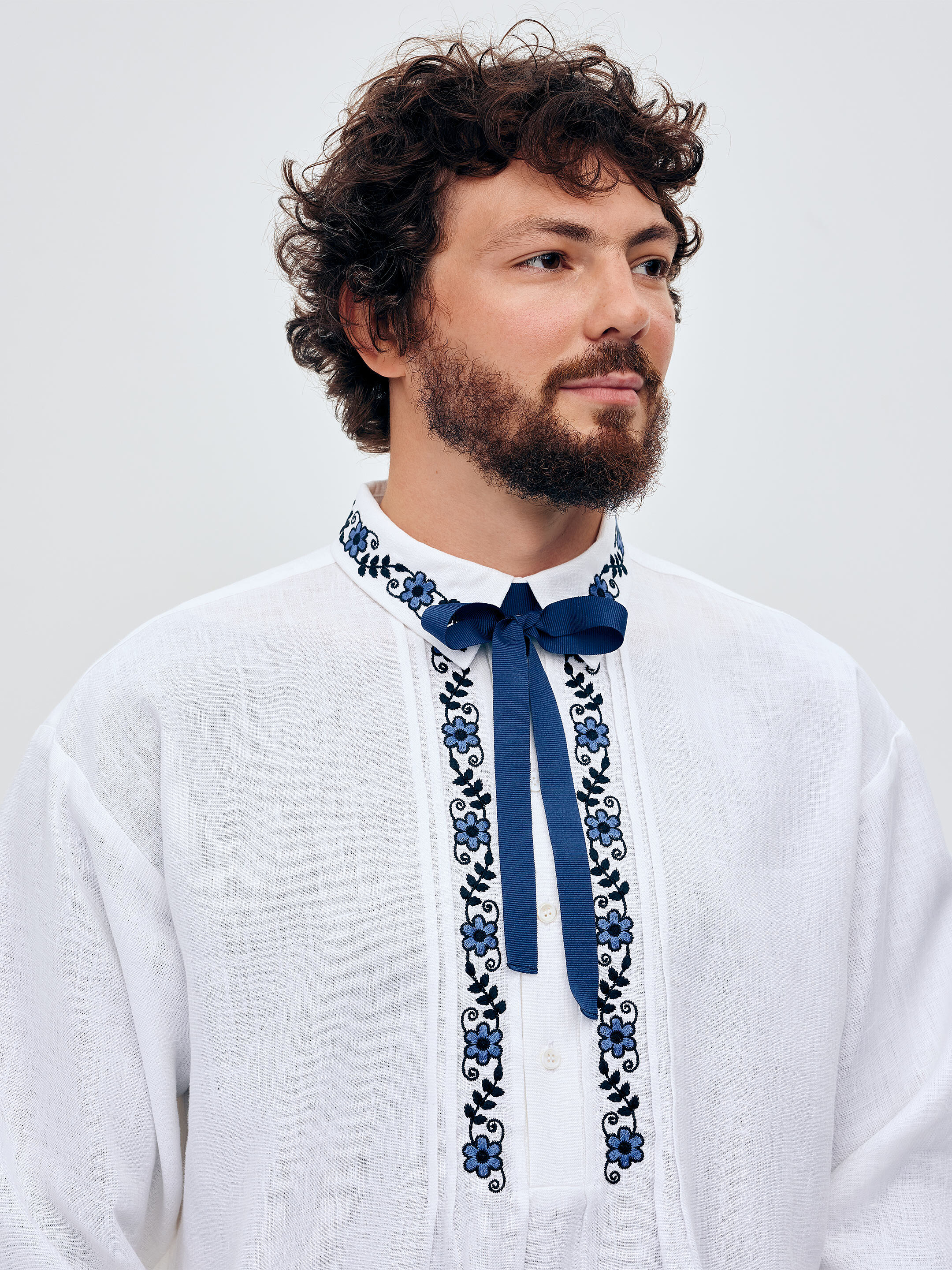 Men's shirt with removable ribbon "Ivasyk" in Ukraine