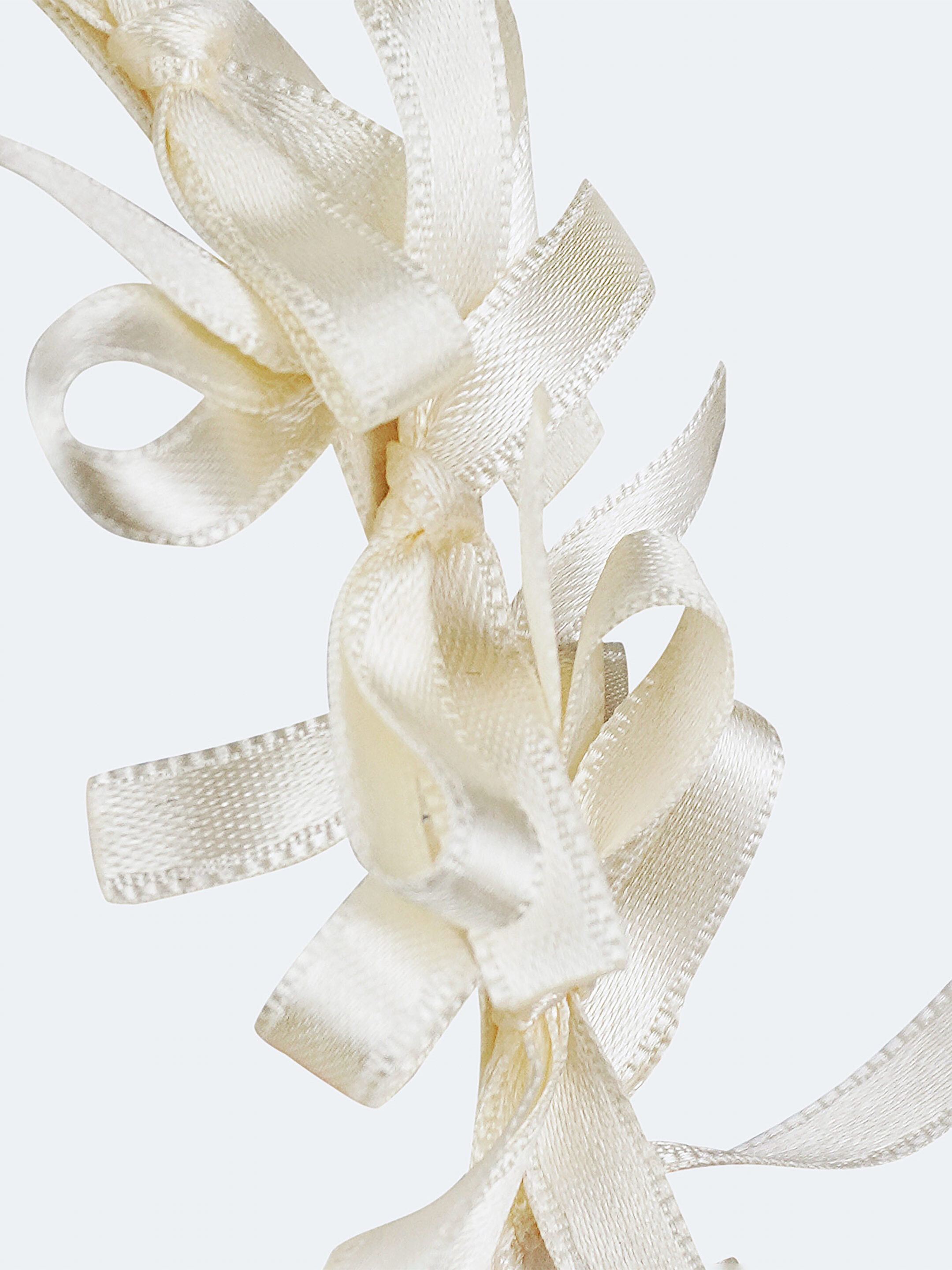 Light summer wreath made of milk-colored satin thread "Lebidka" sizes