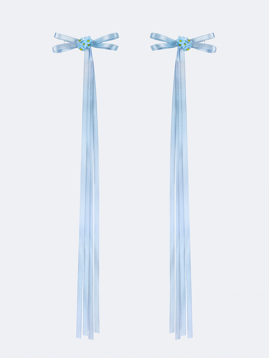 A pair of ribbons-barrettes of white color "Tsarivna" [0]