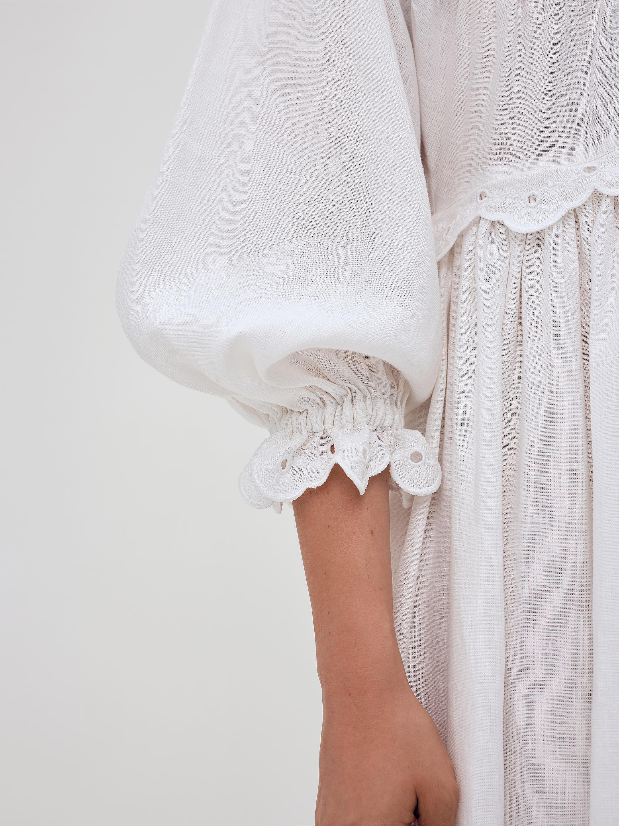 Long embroidered dress with a high neck "Korolivna" photo