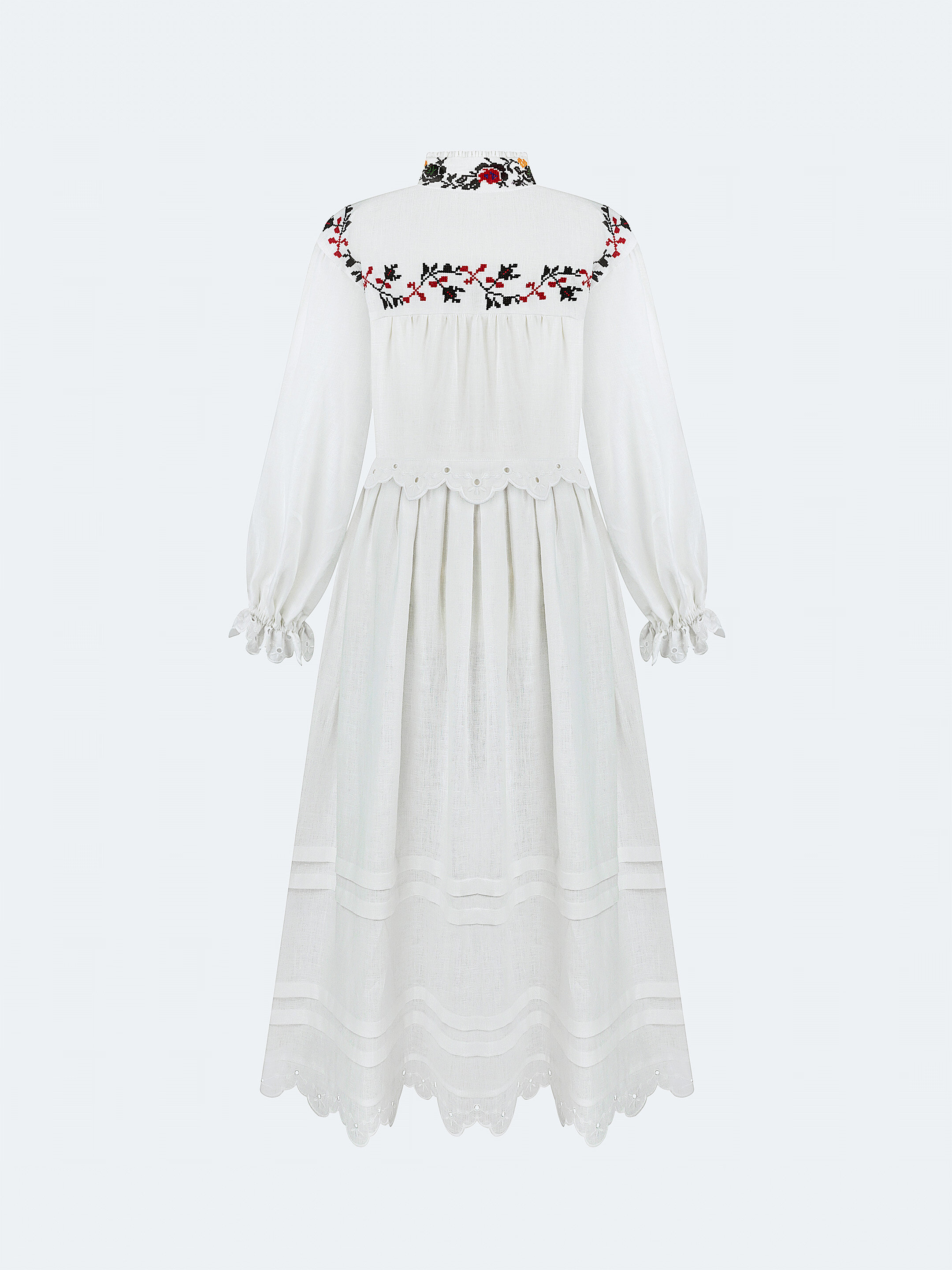 Long embroidered dress with a high neck "Korolivna" buy
