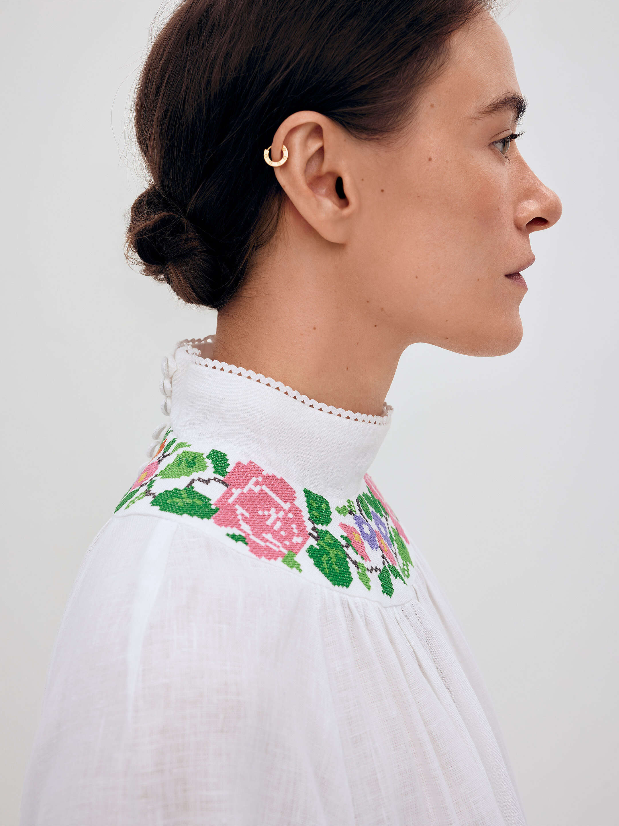 Long embroidered dress with fastening "Vinok" cheap