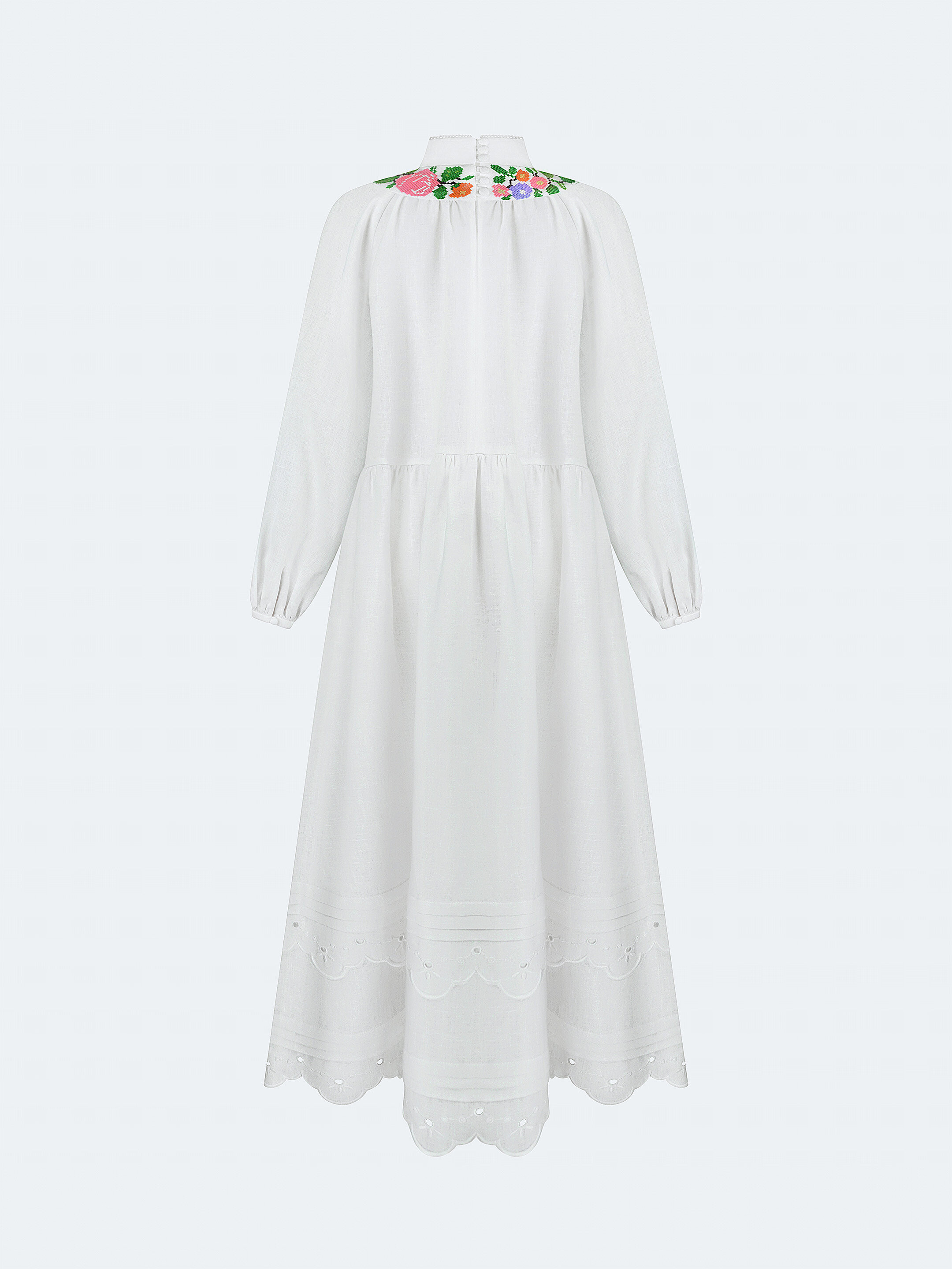 Long embroidered dress with fastening "Vinok" buy