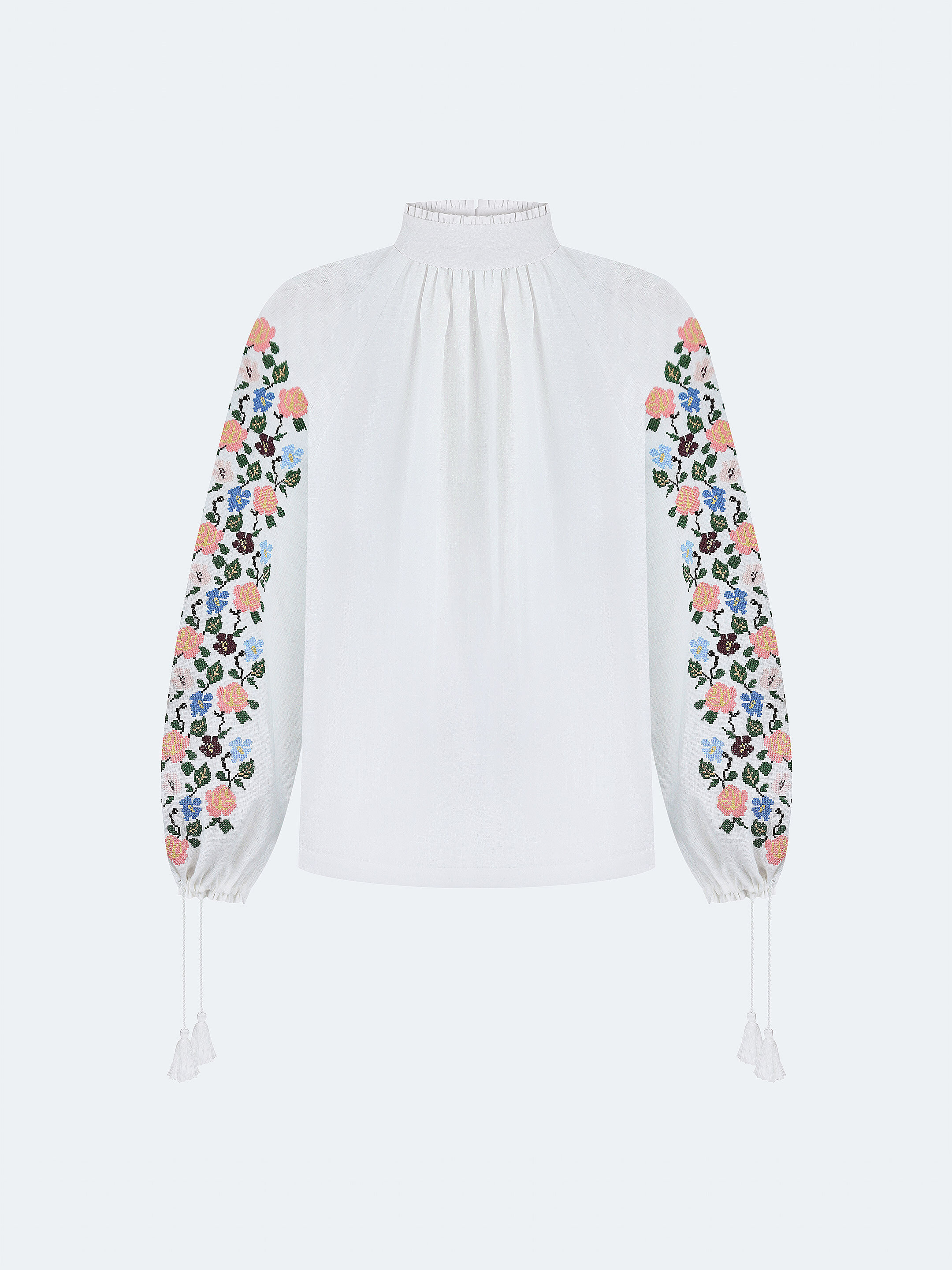Linen shirt with floral ornament "Bouquet" buy