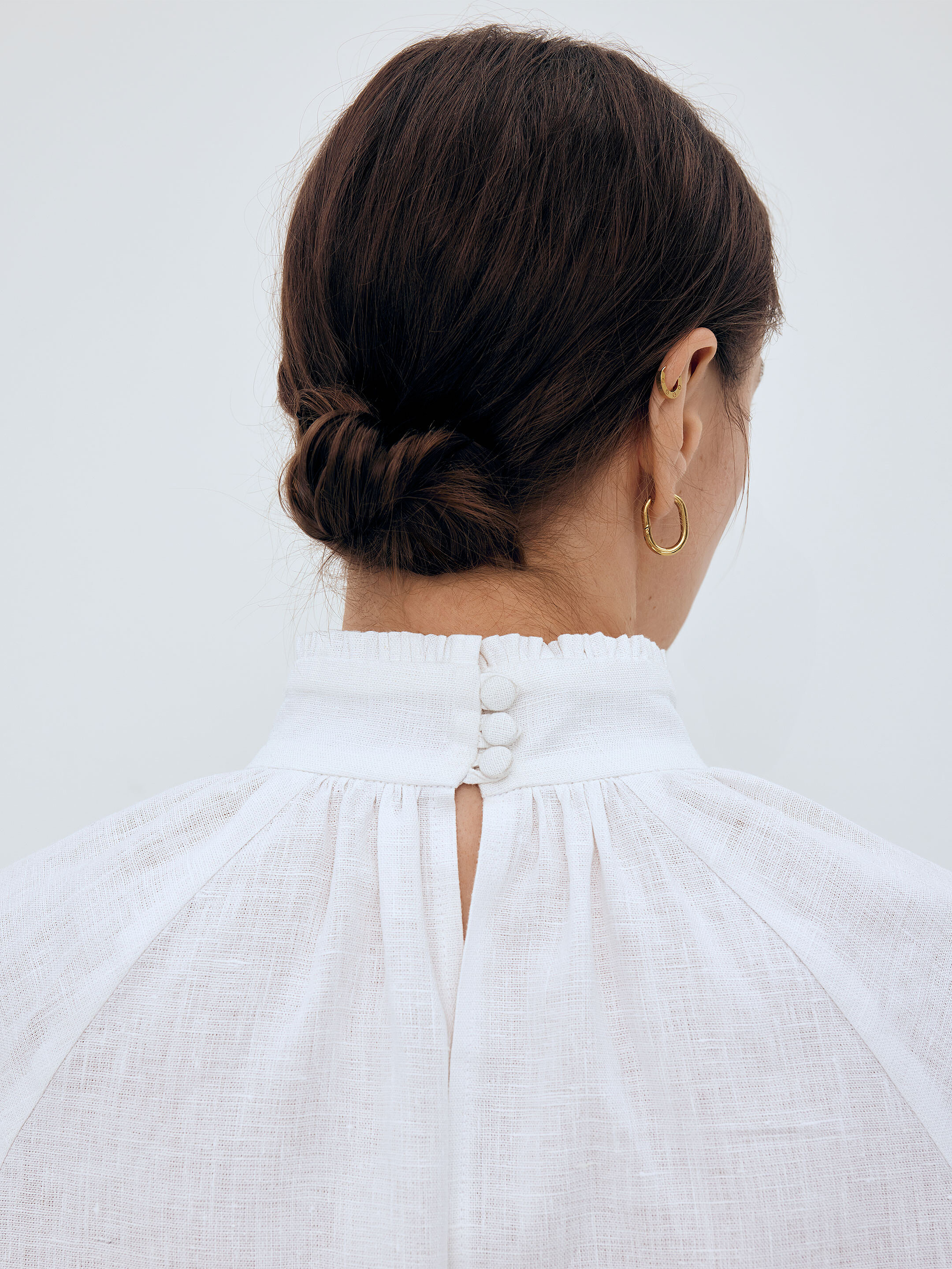 Linen shirt with floral ornament "Bouquet" photo