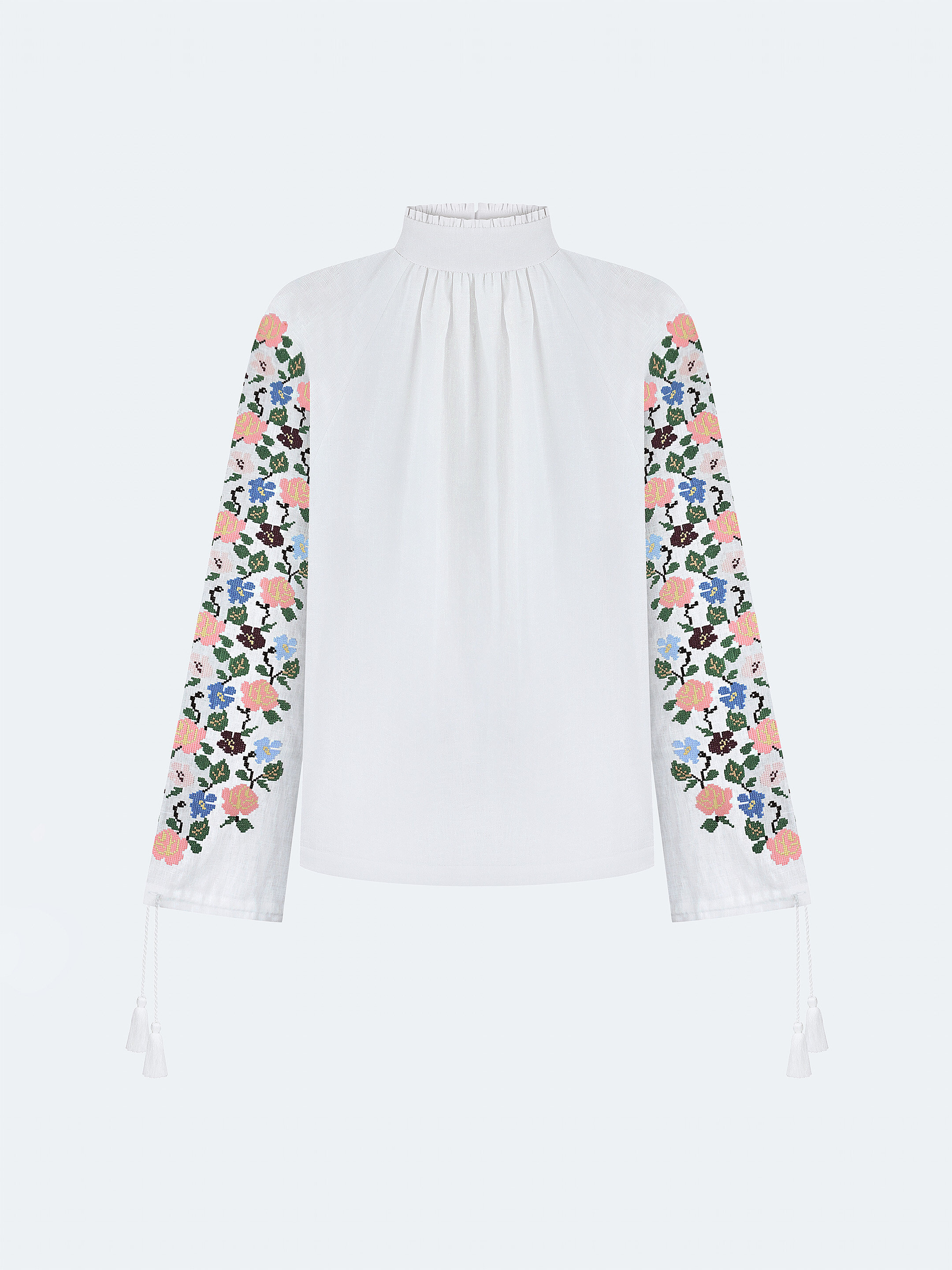 Linen shirt with floral ornament "Bouquet" choose
