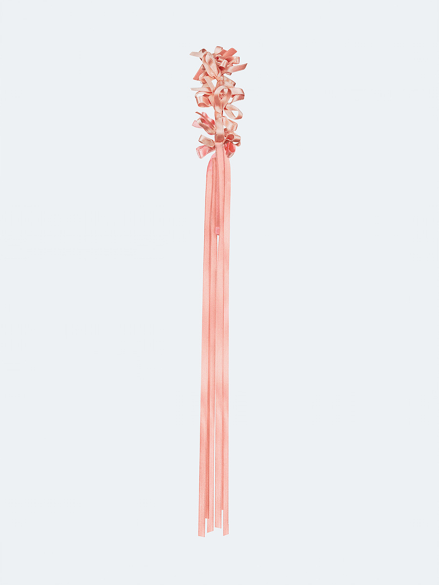 Light summer wreath made of peach-colored satin thread "Lebidka" [0]