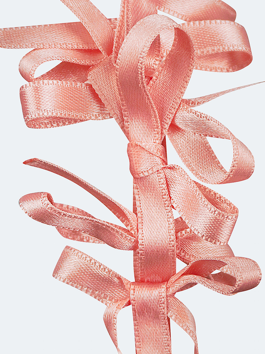 Light summer wreath made of peach-colored satin thread "Lebidka" [0]