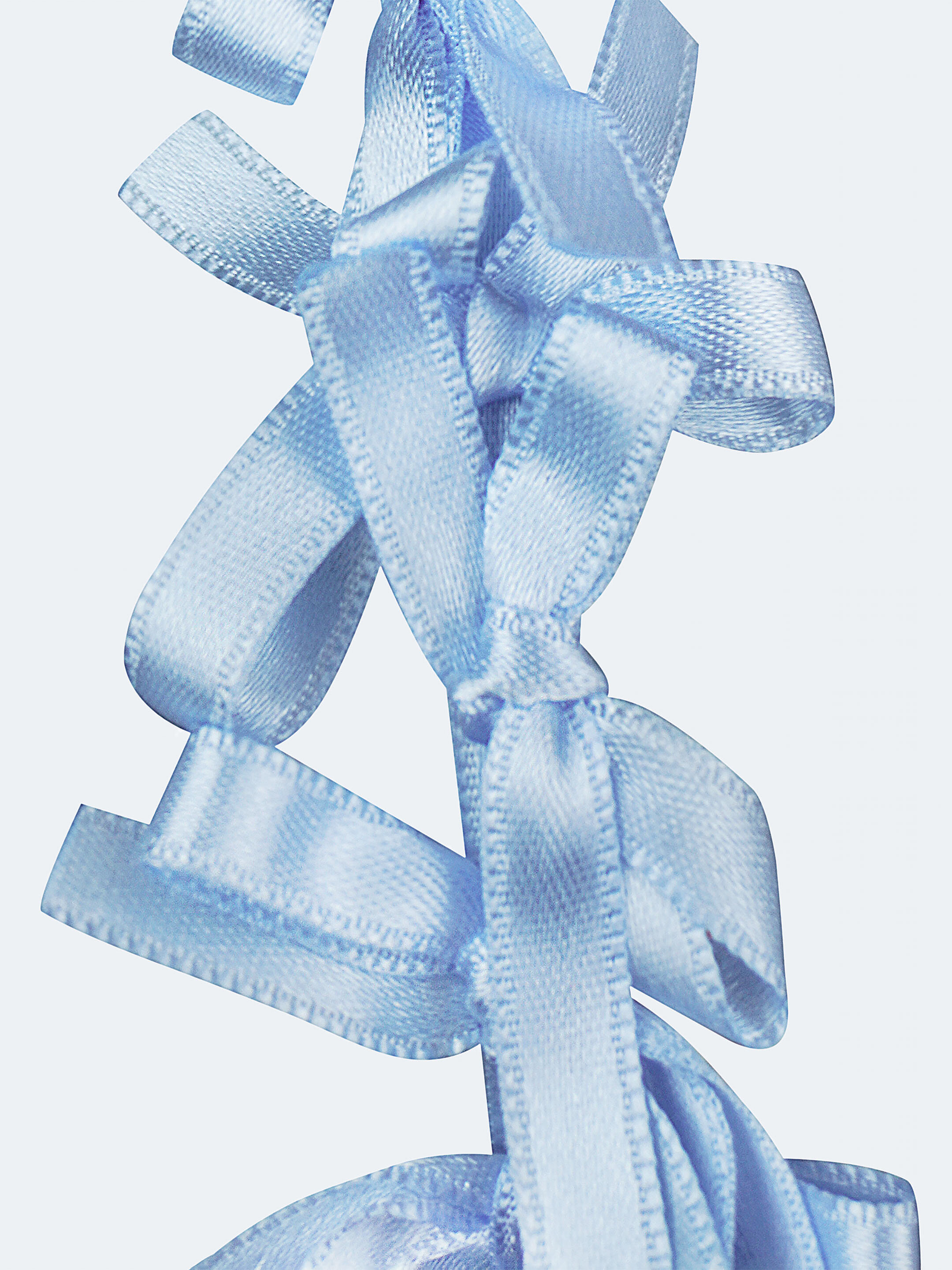 Light summer wreath of blue satin thread "Lebidka" fitting