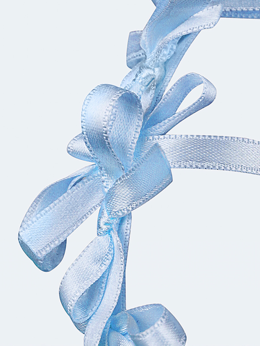 Light summer wreath of blue satin thread "Lebidka" [0]