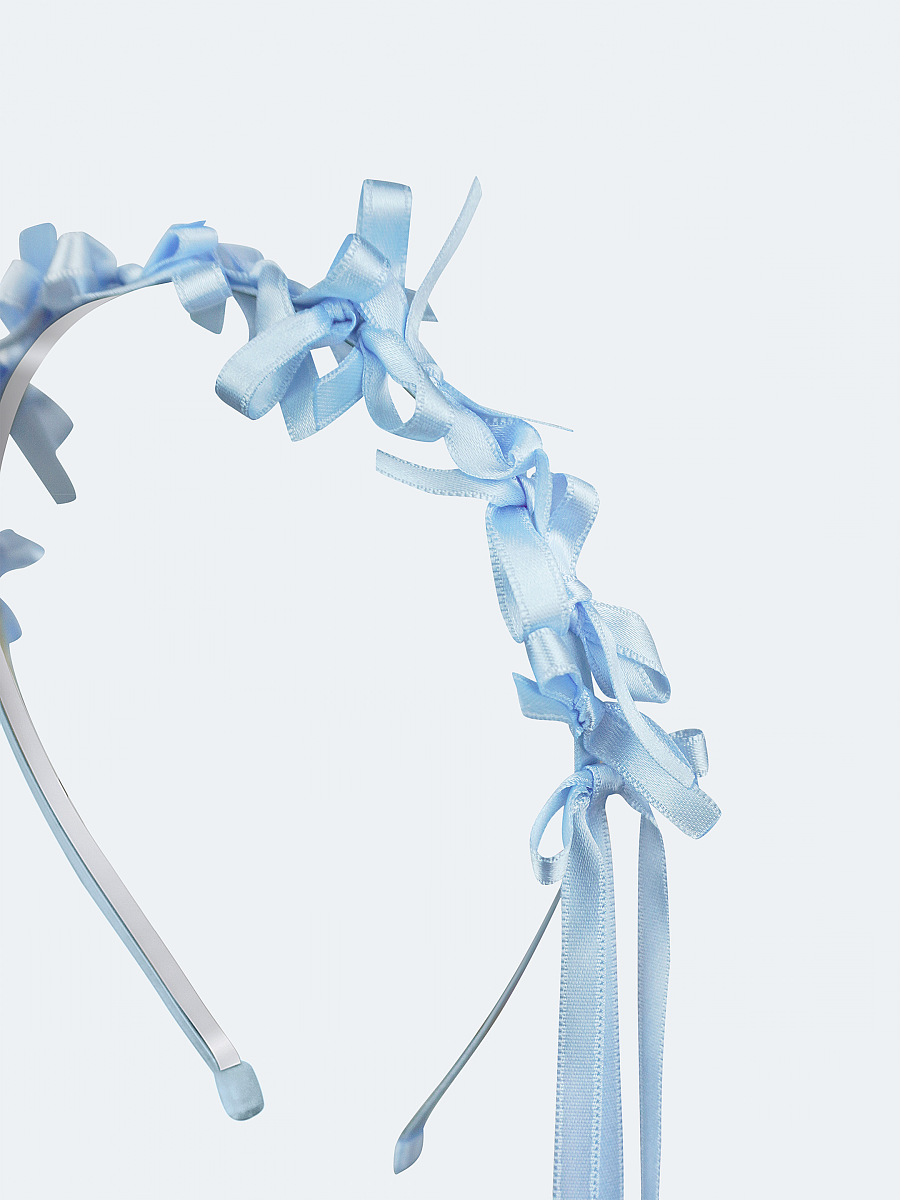 Light summer wreath of blue satin thread "Lebidka" [0]