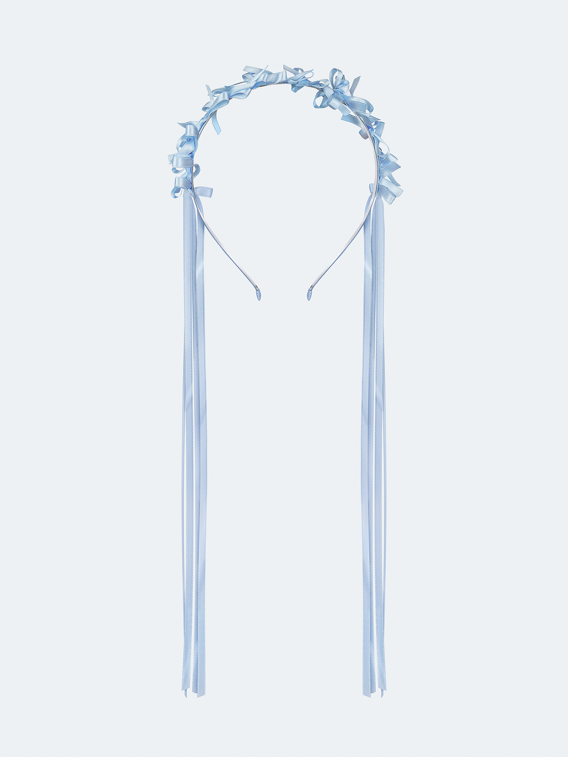 Light summer wreath of blue satin thread "Lebidka" in Ukraine