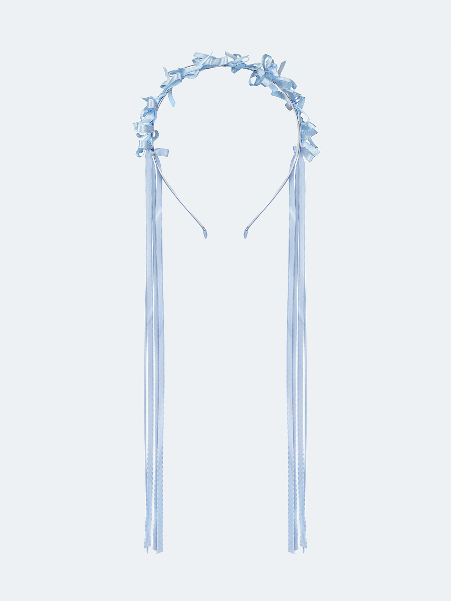 Light summer wreath of blue satin thread "Lebidka" [0]