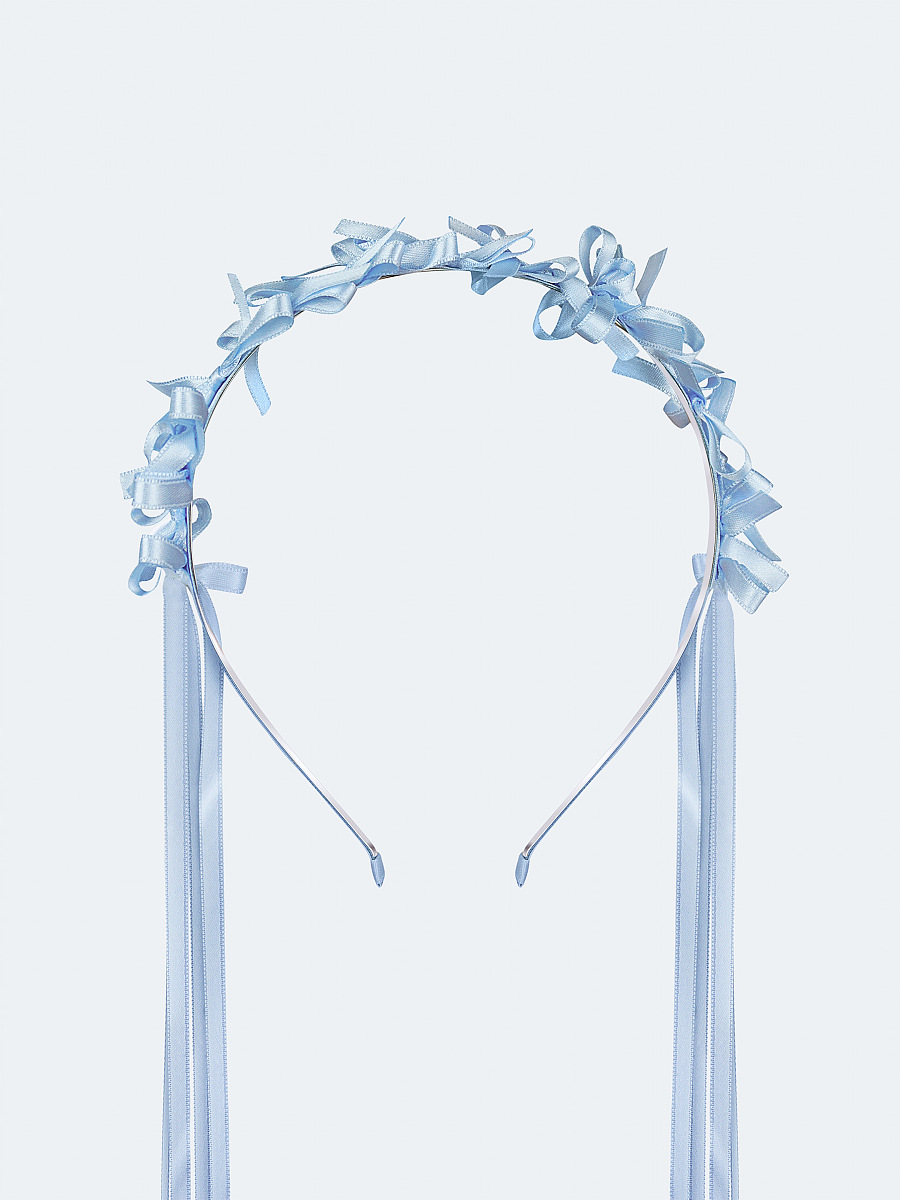 Light summer wreath of blue satin thread "Lebidka" [0]