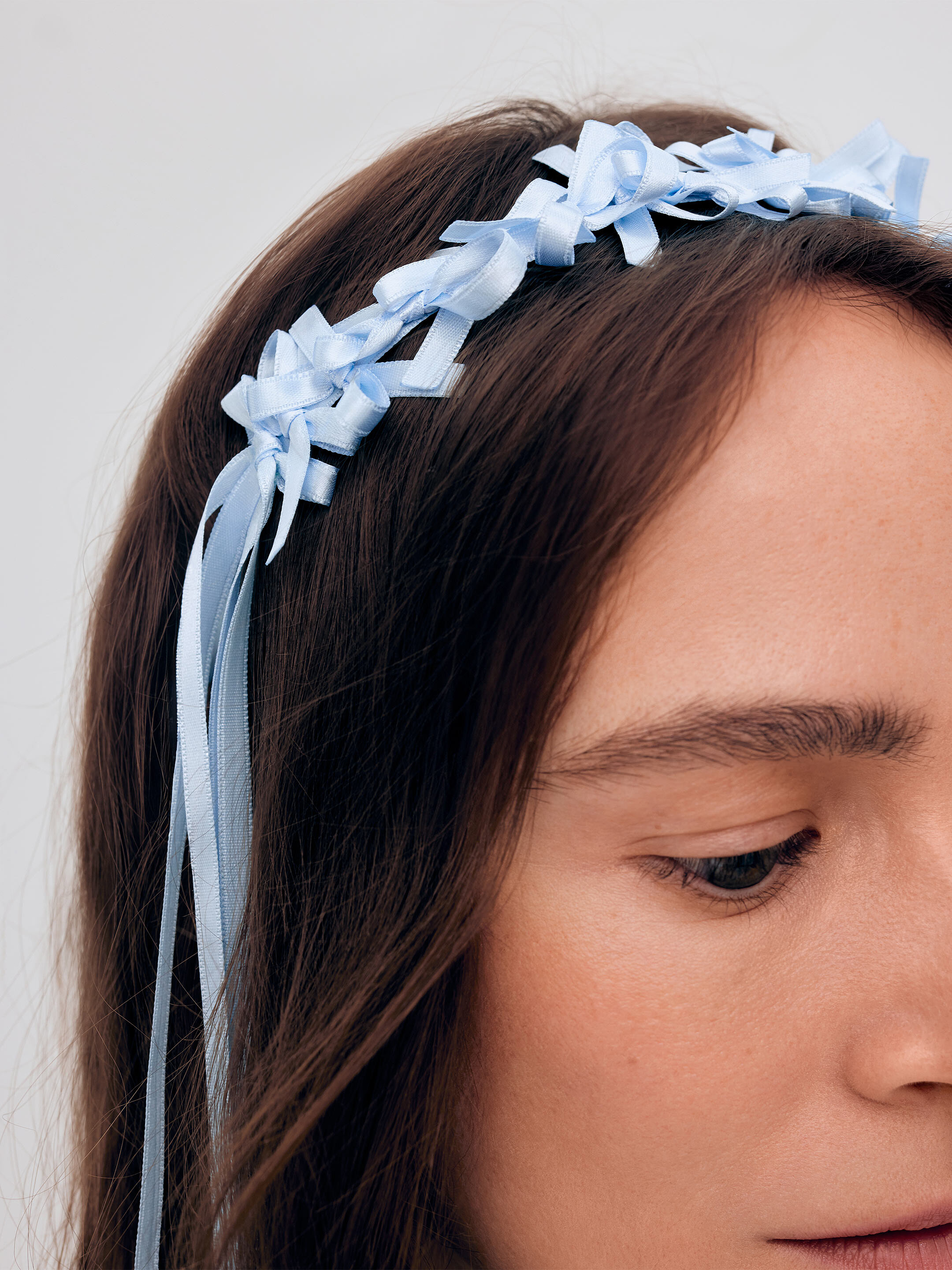 Light summer wreath of blue satin thread "Lebidka" cheap