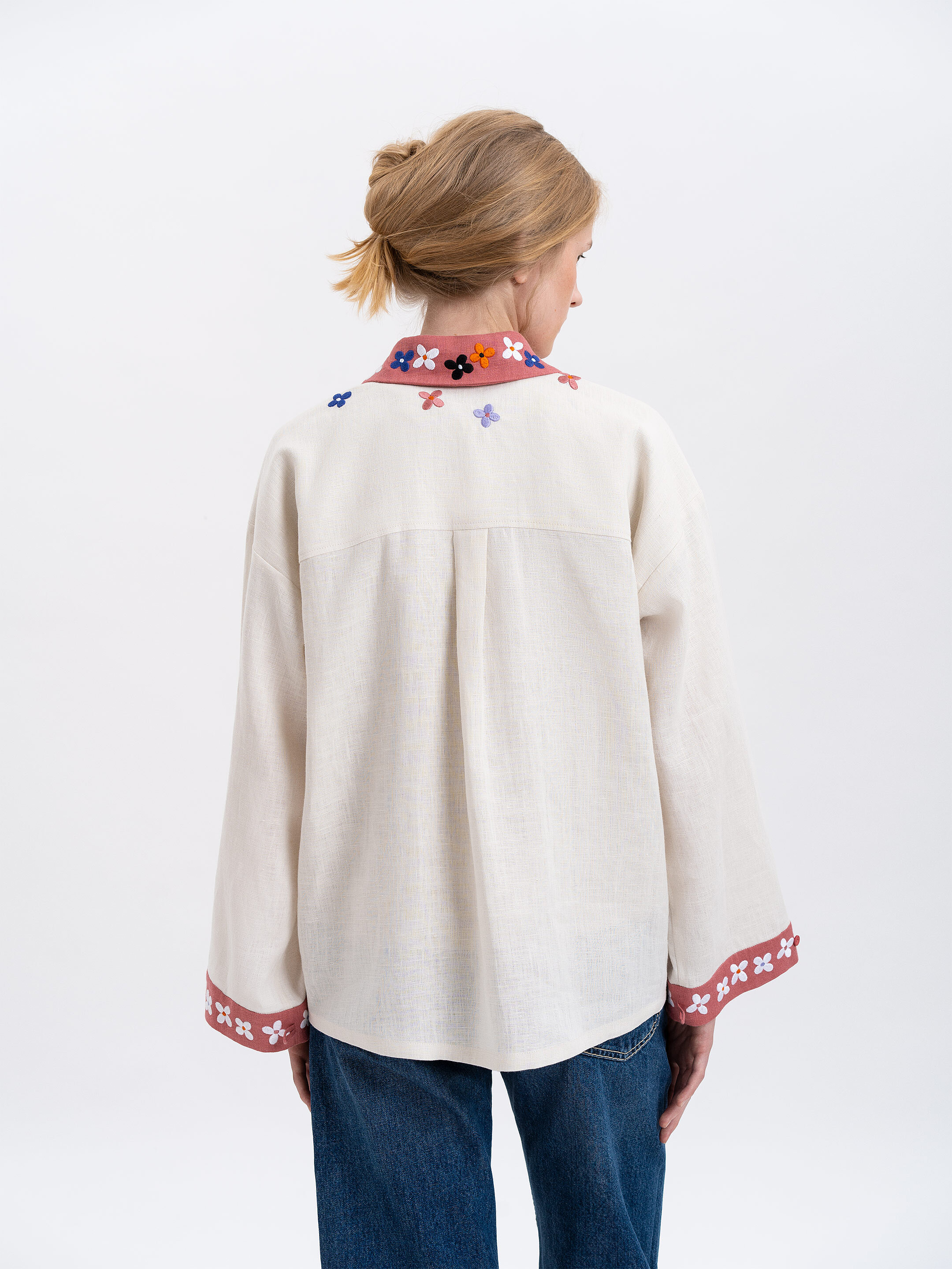 Women's shirt with an embroidered floral ornament "Ruta" ціна