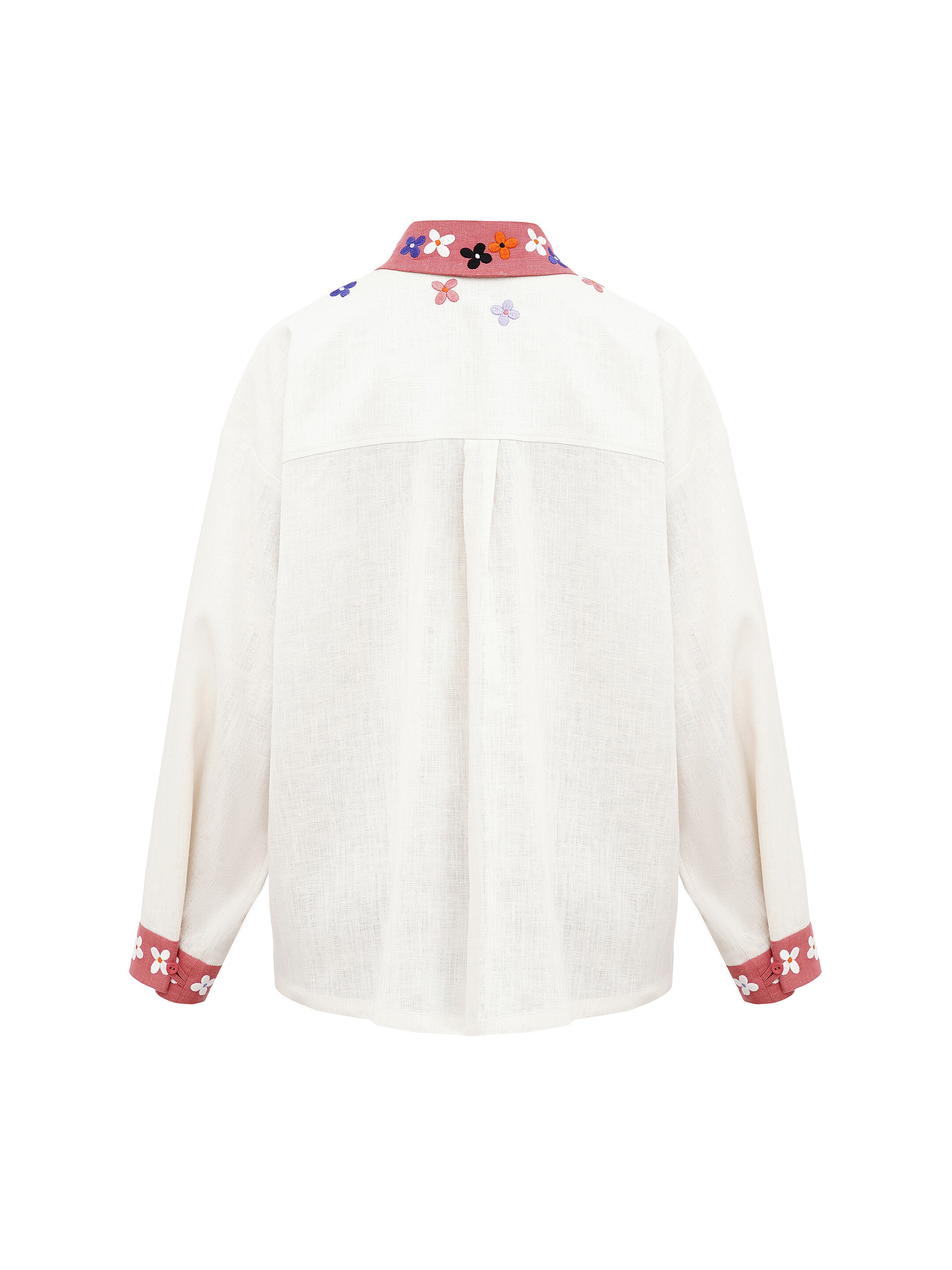 Women's shirt with an embroidered floral ornament "Ruta" fitting