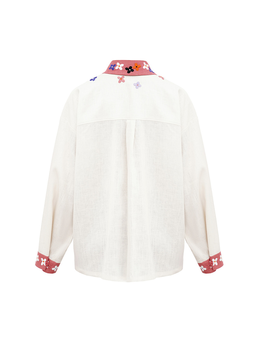 Women's shirt with an embroidered floral ornament "Ruta" [0]