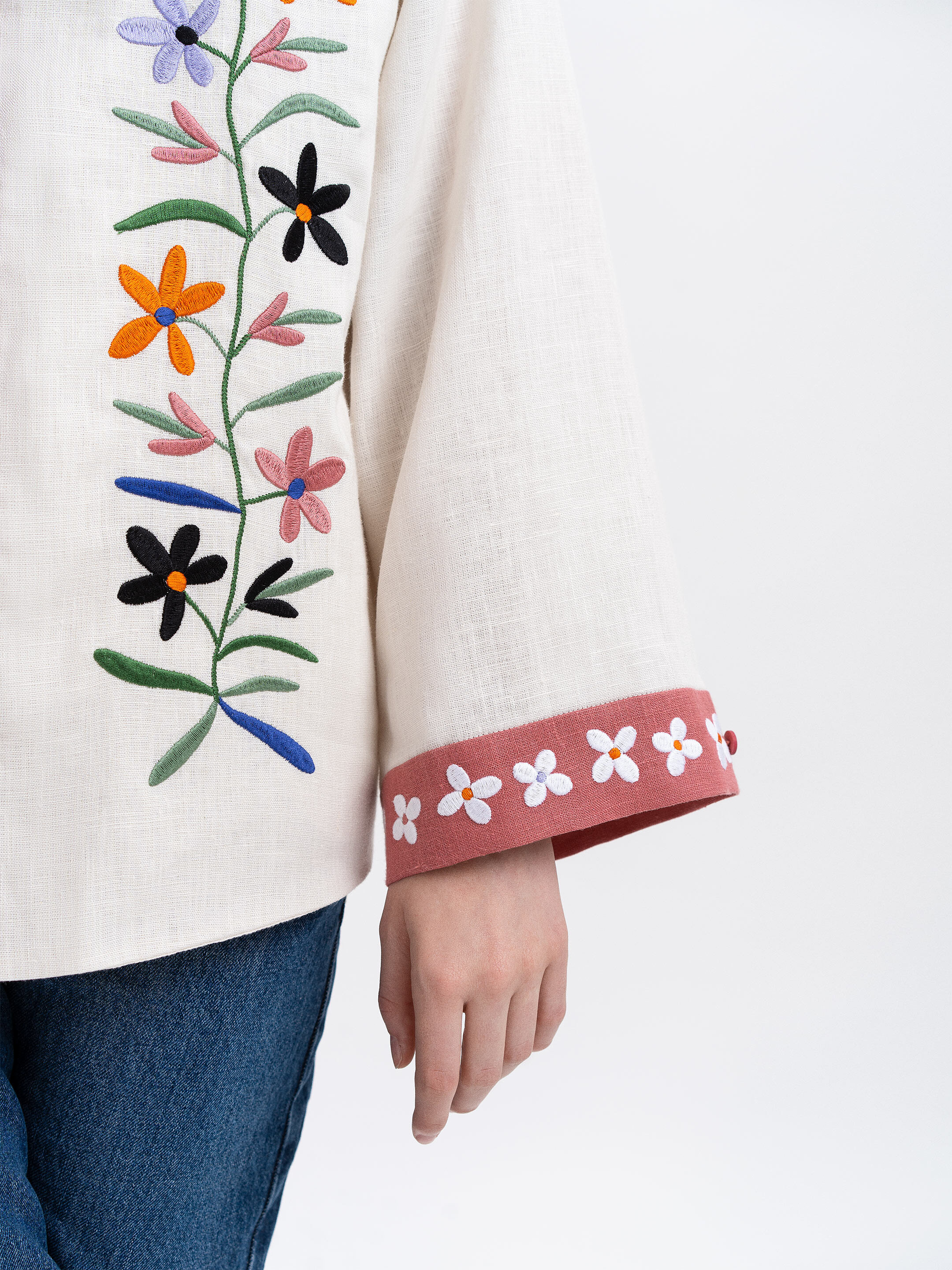 Women's shirt with an embroidered floral ornament "Ruta" in Ukraine