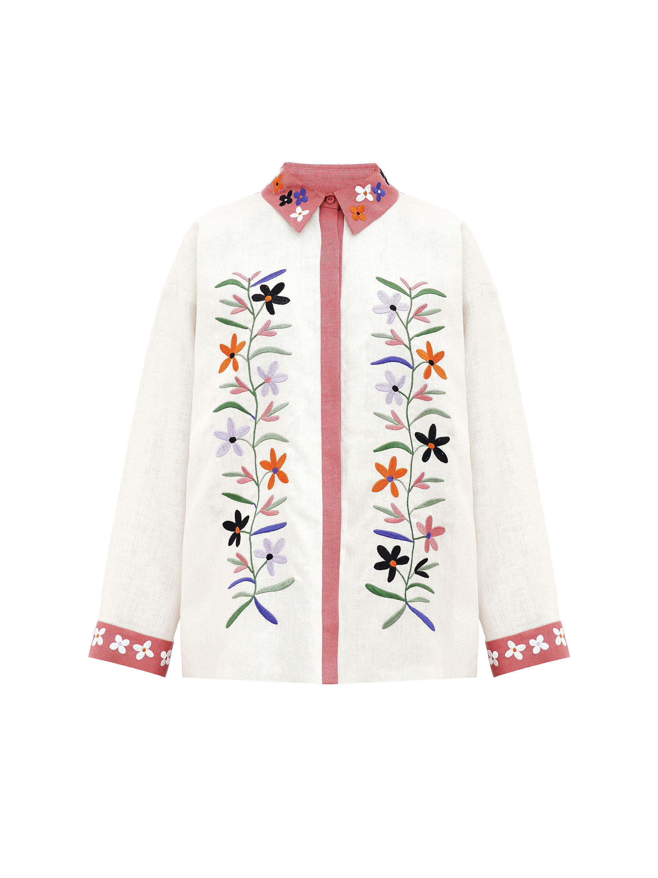 Women's shirt with an embroidered floral ornament "Ruta" choose