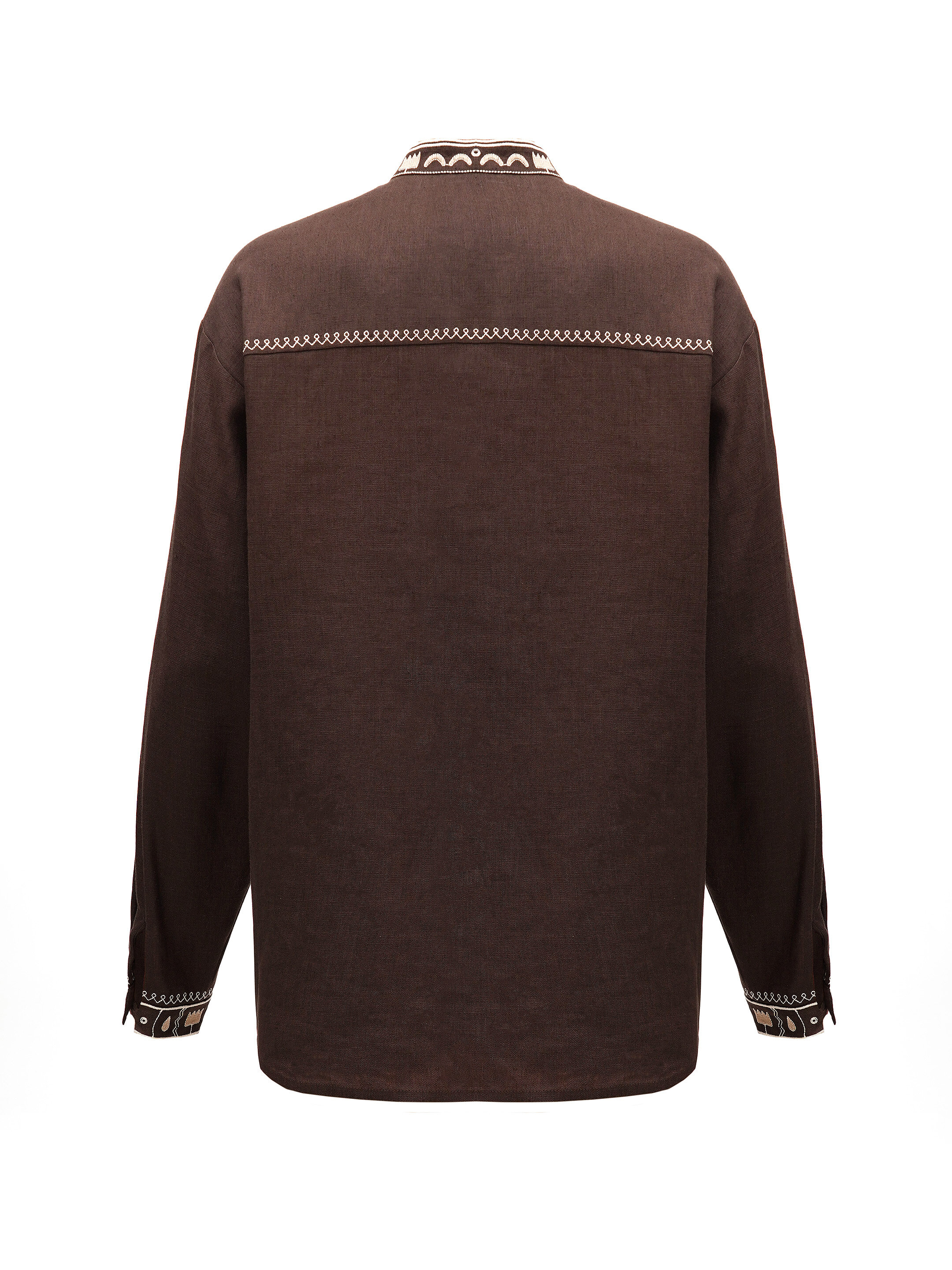 Men's brown embroidered shirt "Kmyn" choose