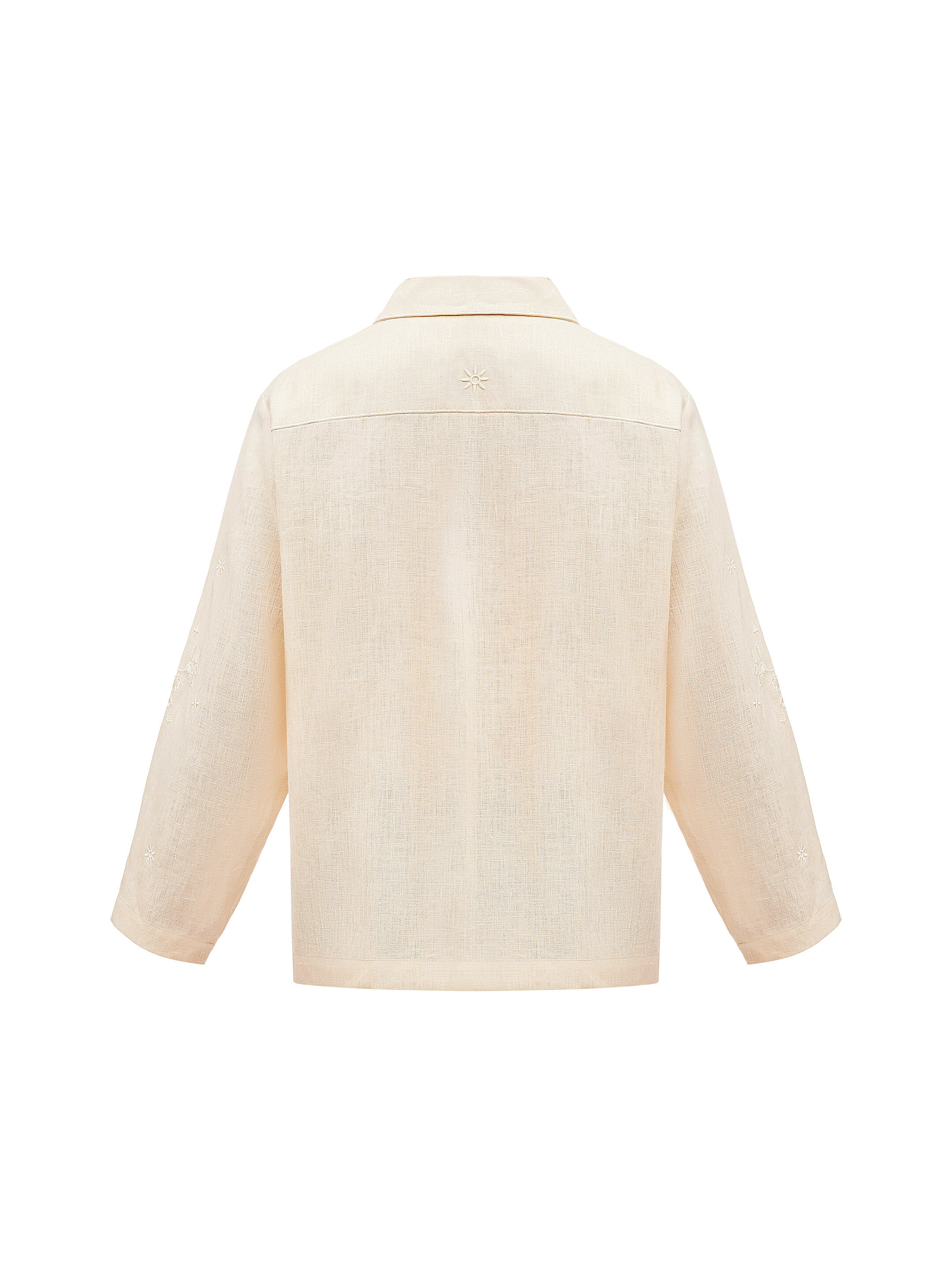 Cream-colored shirt with matching embroidery "Burkun" sizes