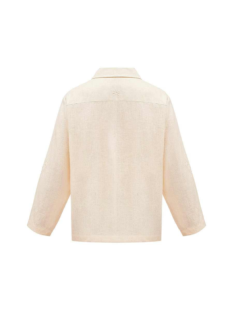 Cream-colored shirt with matching embroidery "Burkun" [0]