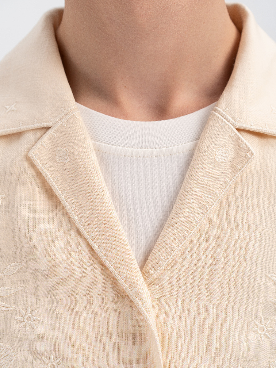 Cream-colored shirt with matching embroidery "Burkun" [0]