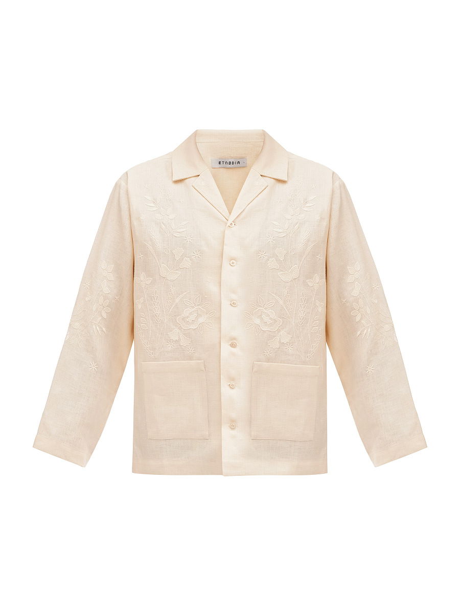 Cream-colored shirt with matching embroidery "Burkun" [0]