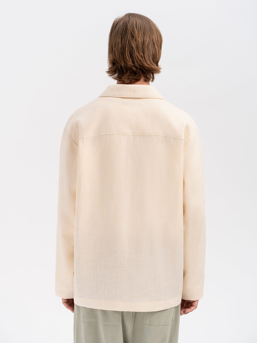 Cream-colored shirt with matching embroidery "Burkun" [0]