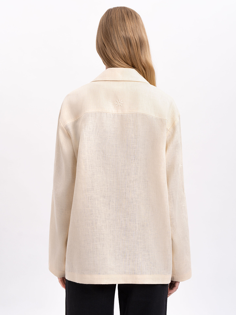 Cream-colored shirt with matching embroidery "Burkun" [0]