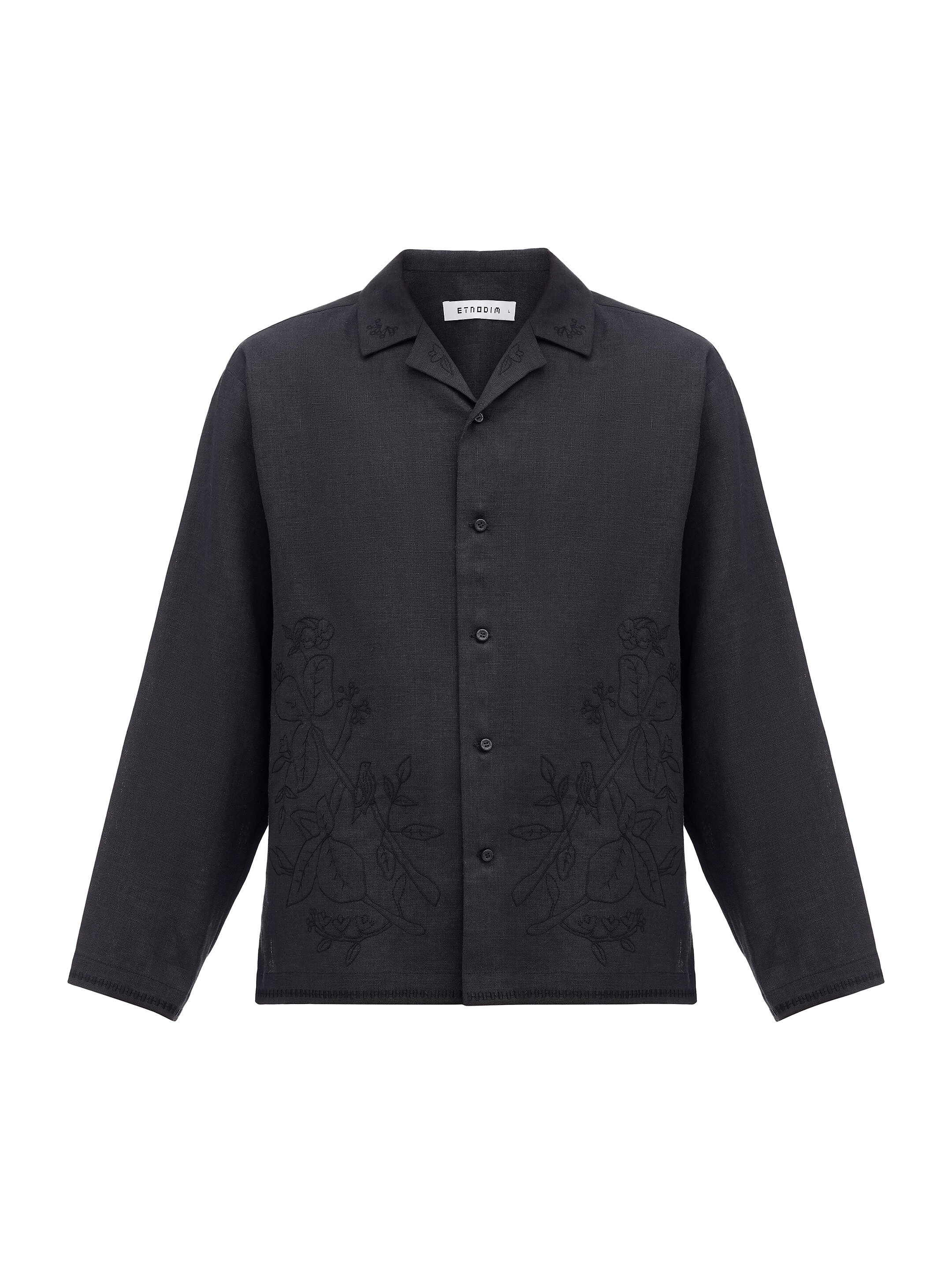 Black shirt with matching embroidery "Hlid" fitting