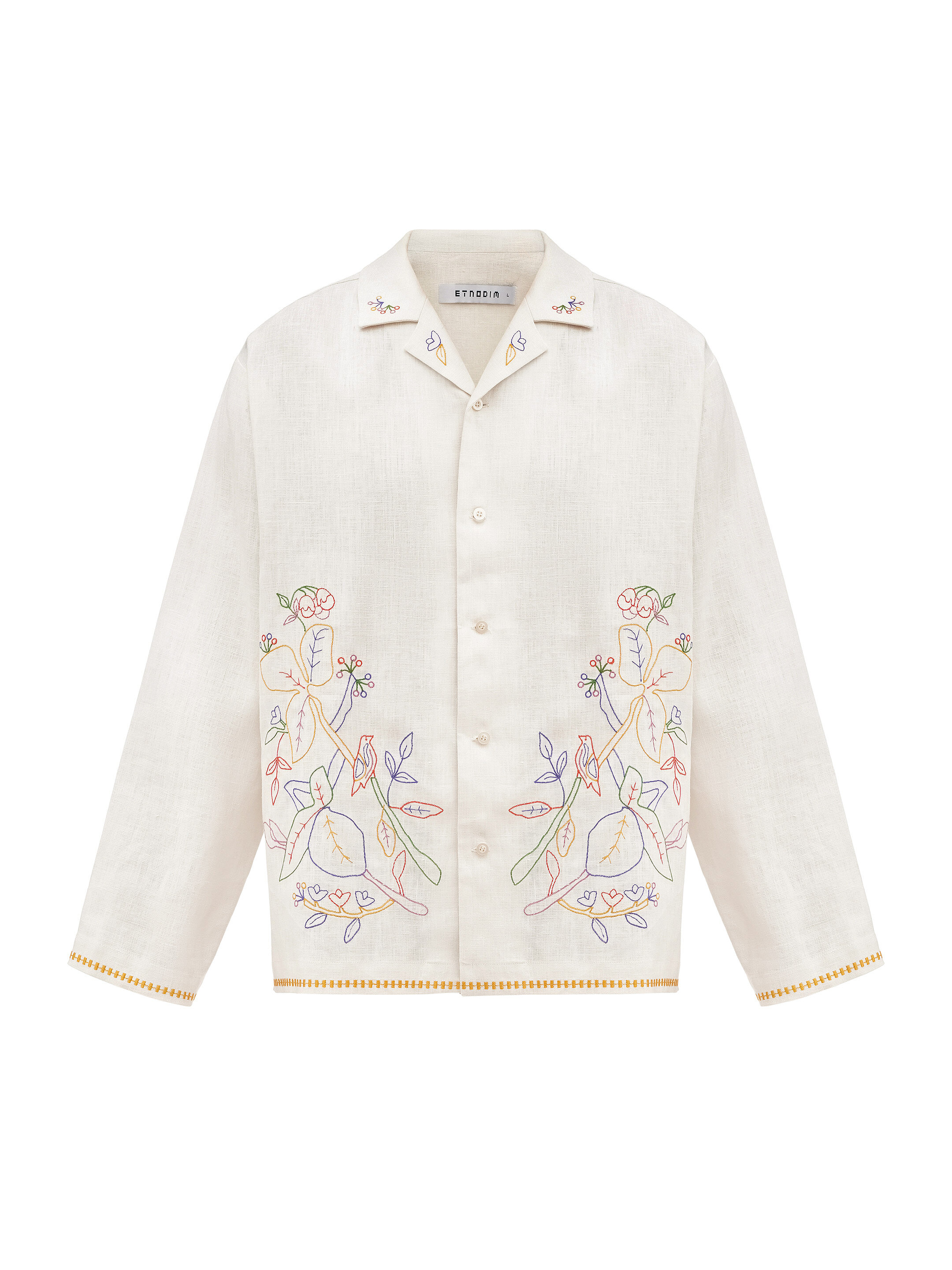 Light shirt with colored embroidery "Hlid" choose