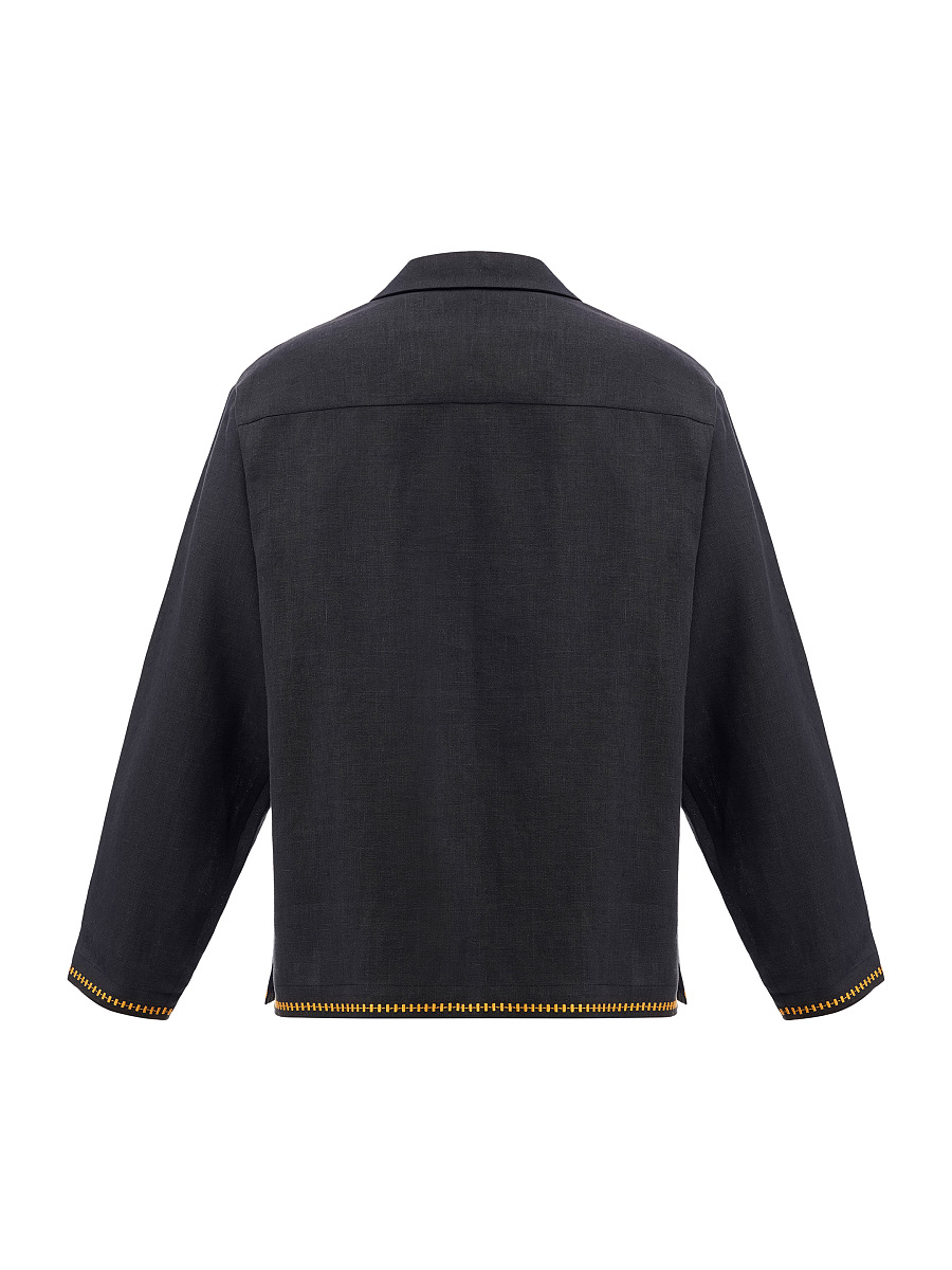 Dark shirt with colored embroidery "Hlid" [0]