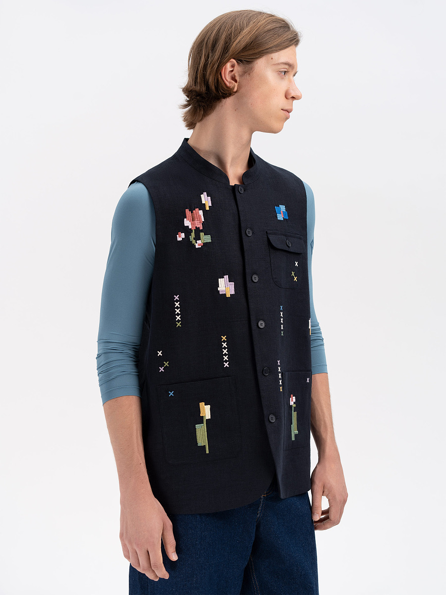 Men's embroidered vest "Dereviy" [0]