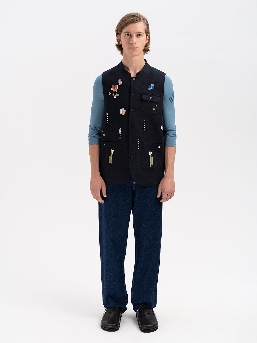 Men's embroidered vest "Dereviy" [0]