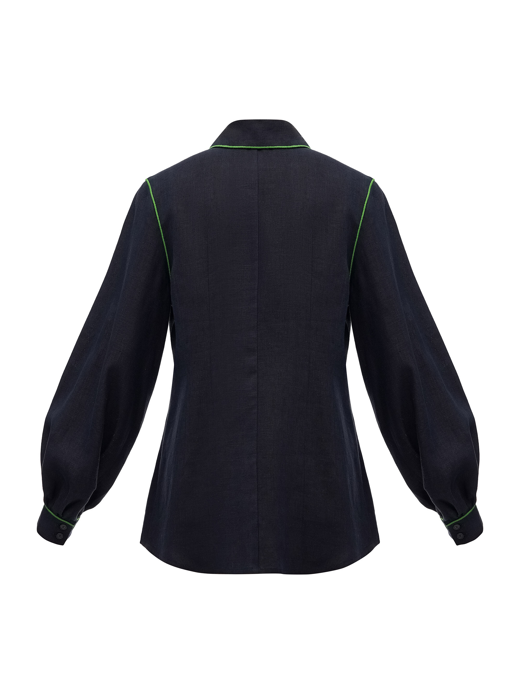Black linen embroidered shirt "Zhuravlyna" buy