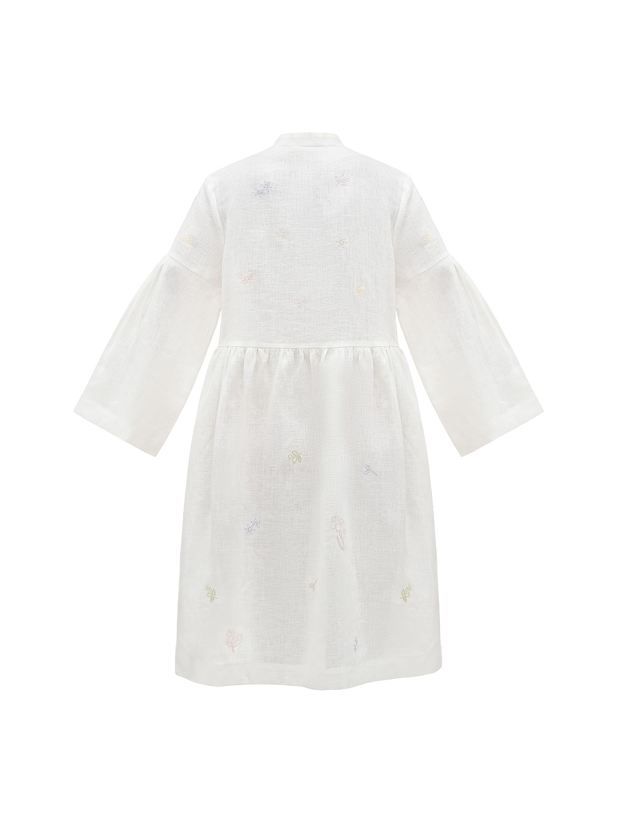 Embroidered dress with ribbon collar "Irys" [0]