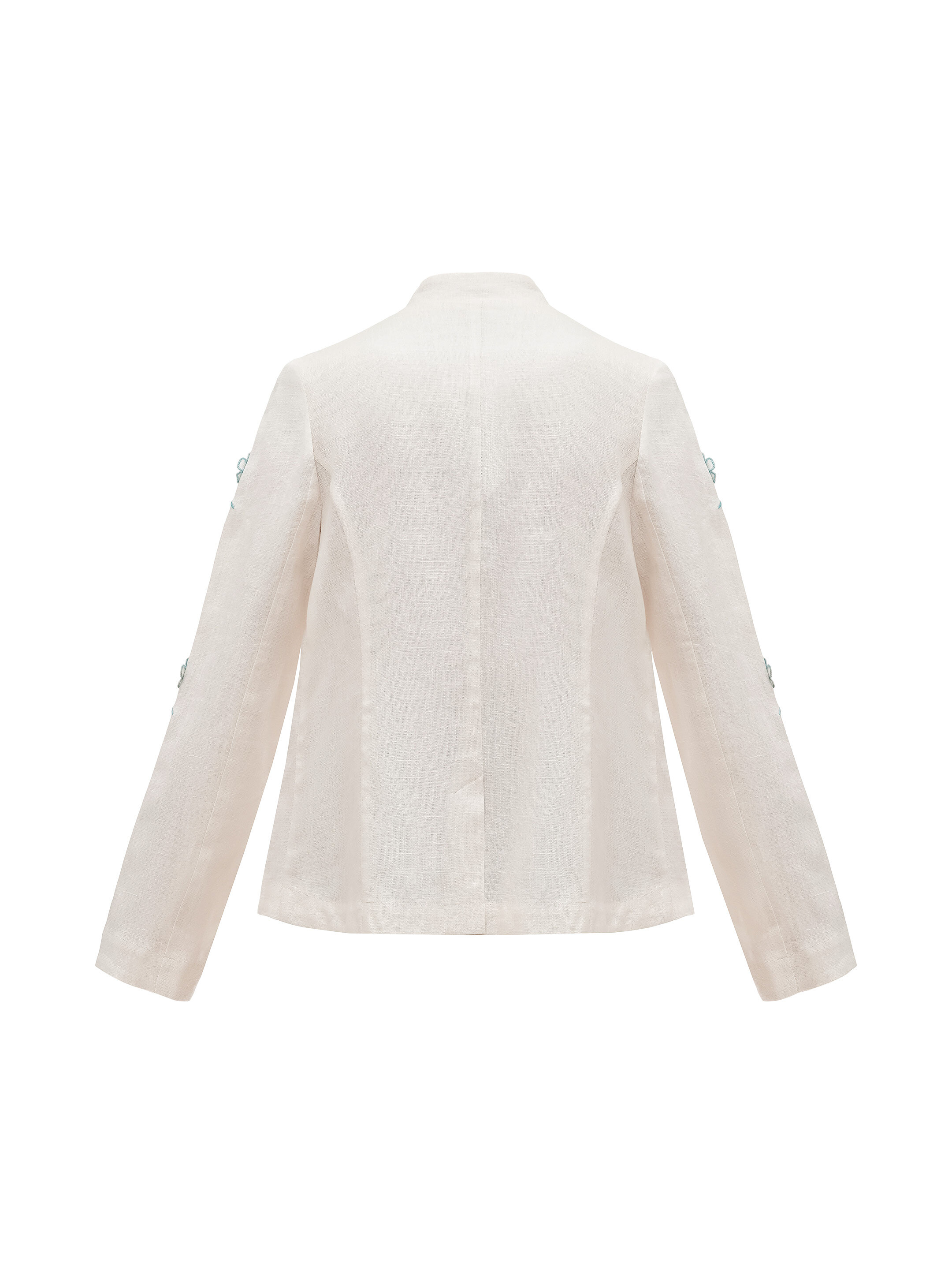 Linen embroidered jacket of milk color «Adoxa» sizes