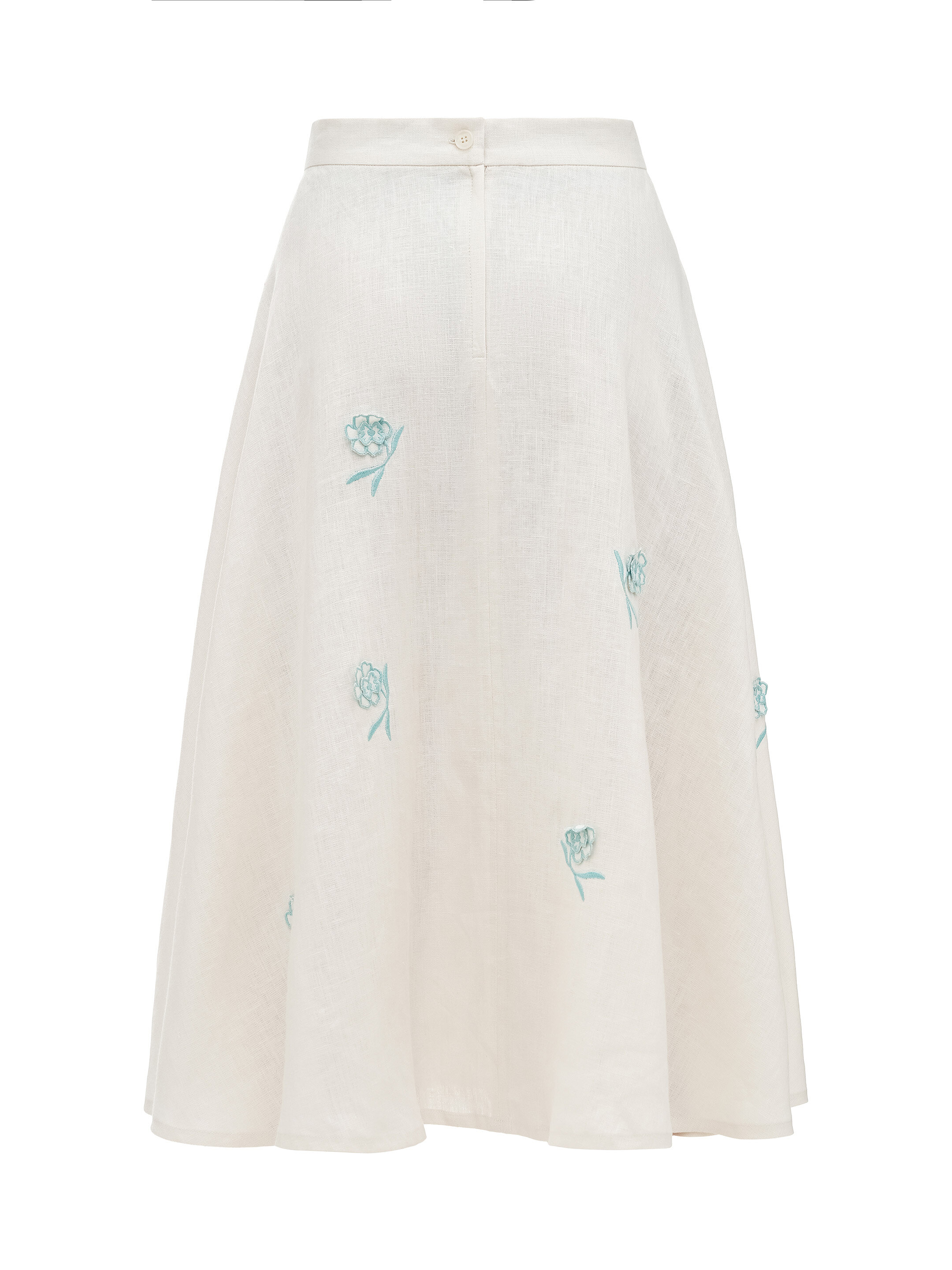 Milk colored linen embroidered skirt «Adoxa» fitting