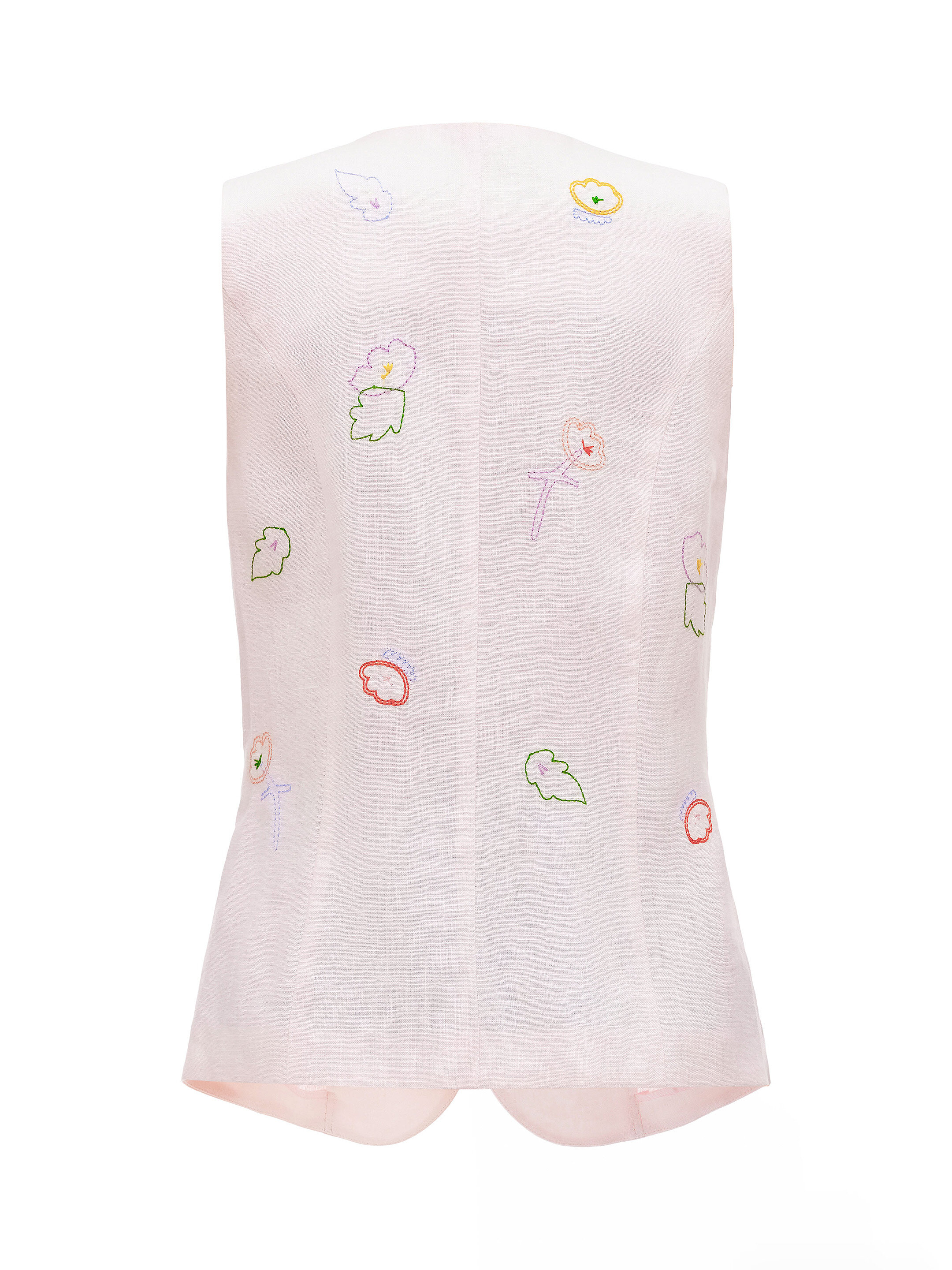 Light pink linen embroidered vest "Agrus" ціна