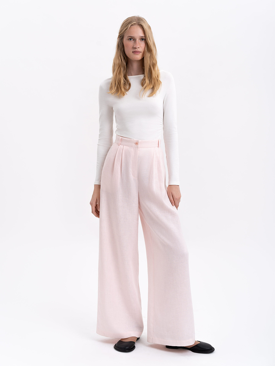 Light pink linen women's pants «Agrus» [0]