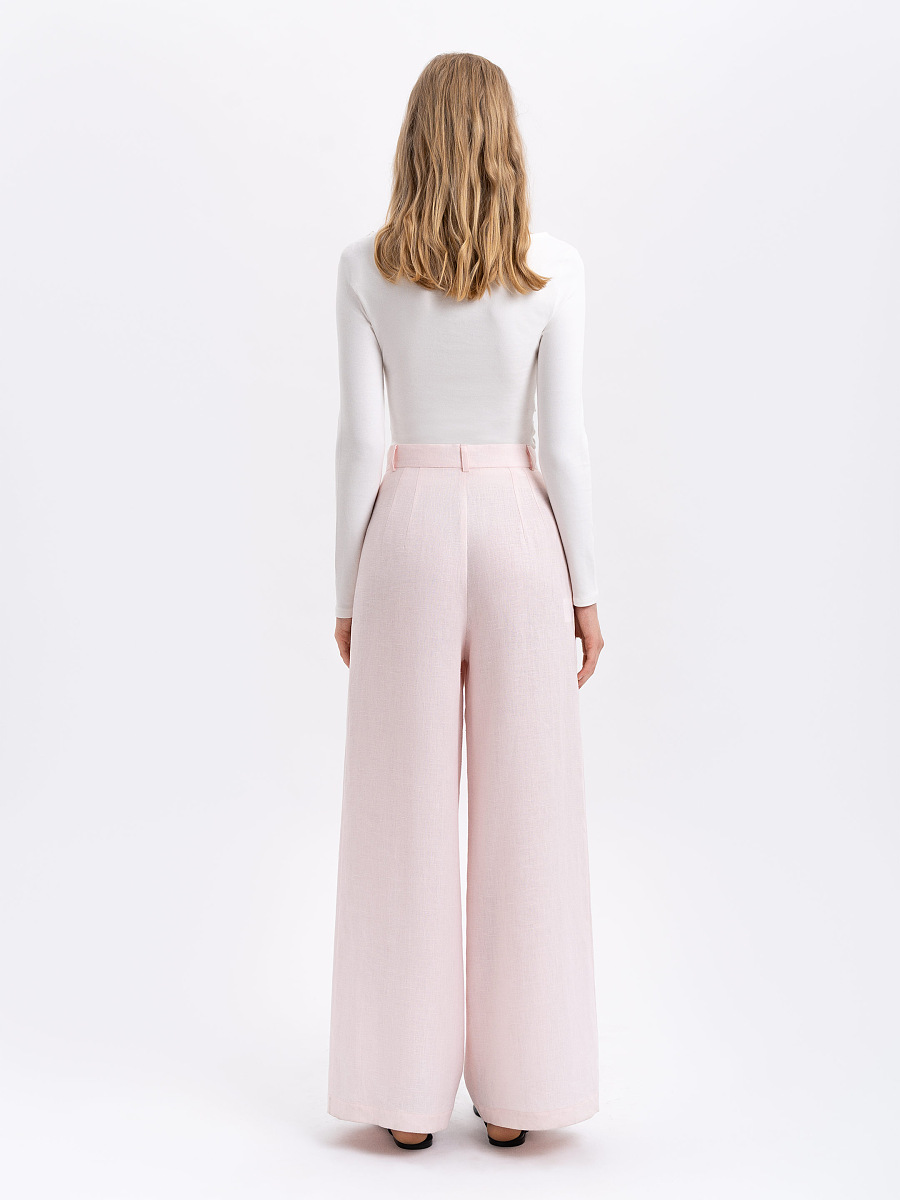 Light pink linen women's pants «Agrus» [0]
