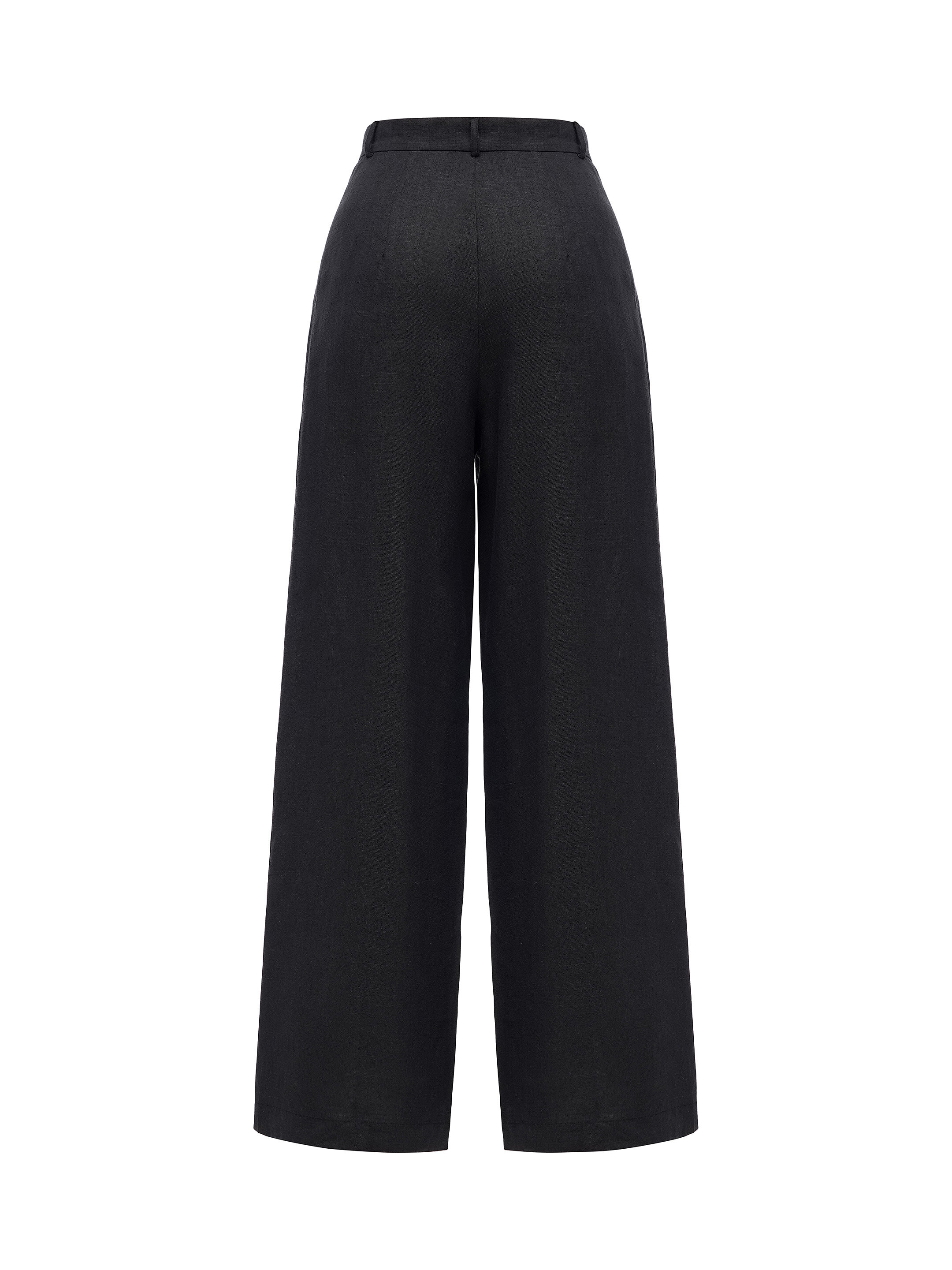 Black linen women's pants "Agrus" fitting