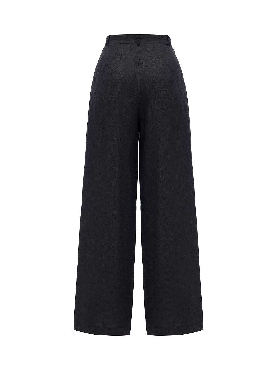 Black linen women's pants "Agrus" [0]