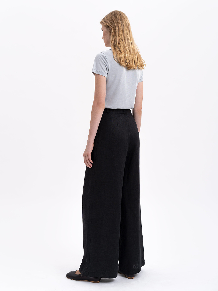 Black linen women's pants "Agrus" [0]