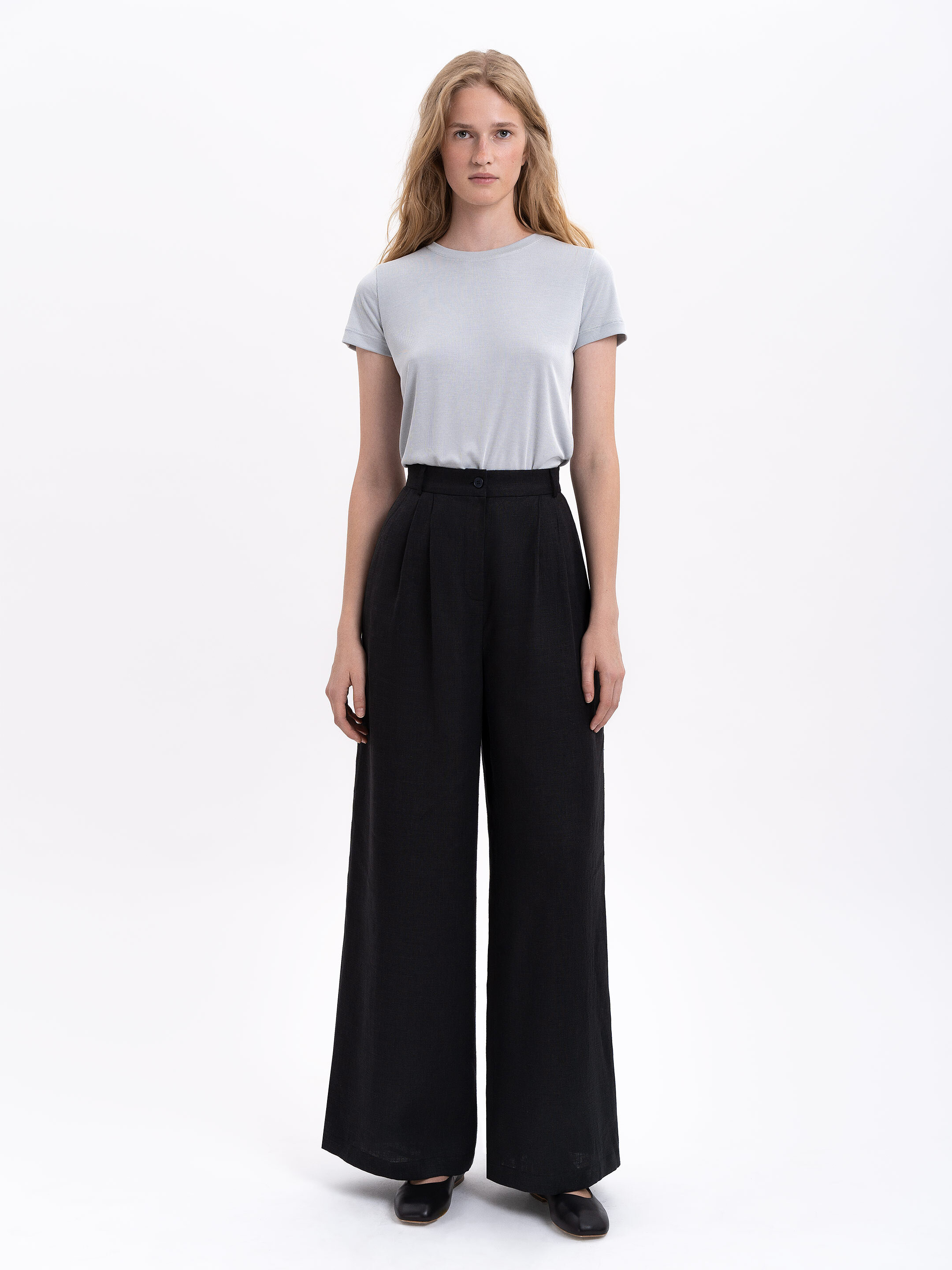 Black linen women's pants "Agrus" Buy