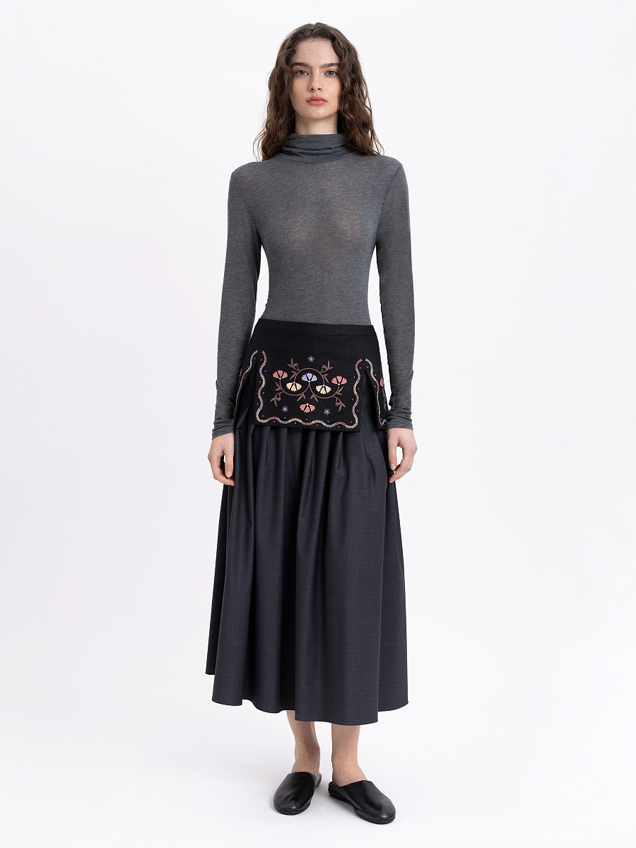 Black linen basque "Polyn" [0]
